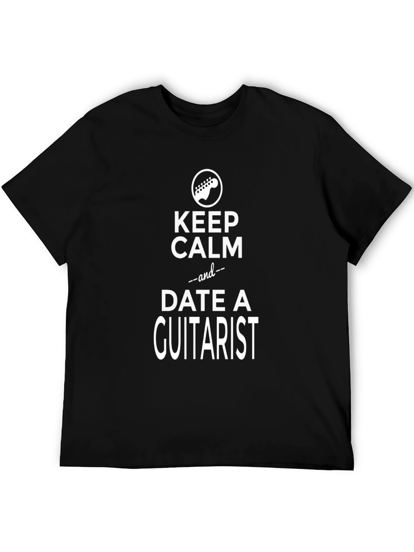 Black Keep Calm and Date a Guitarist T-Shirt view 5