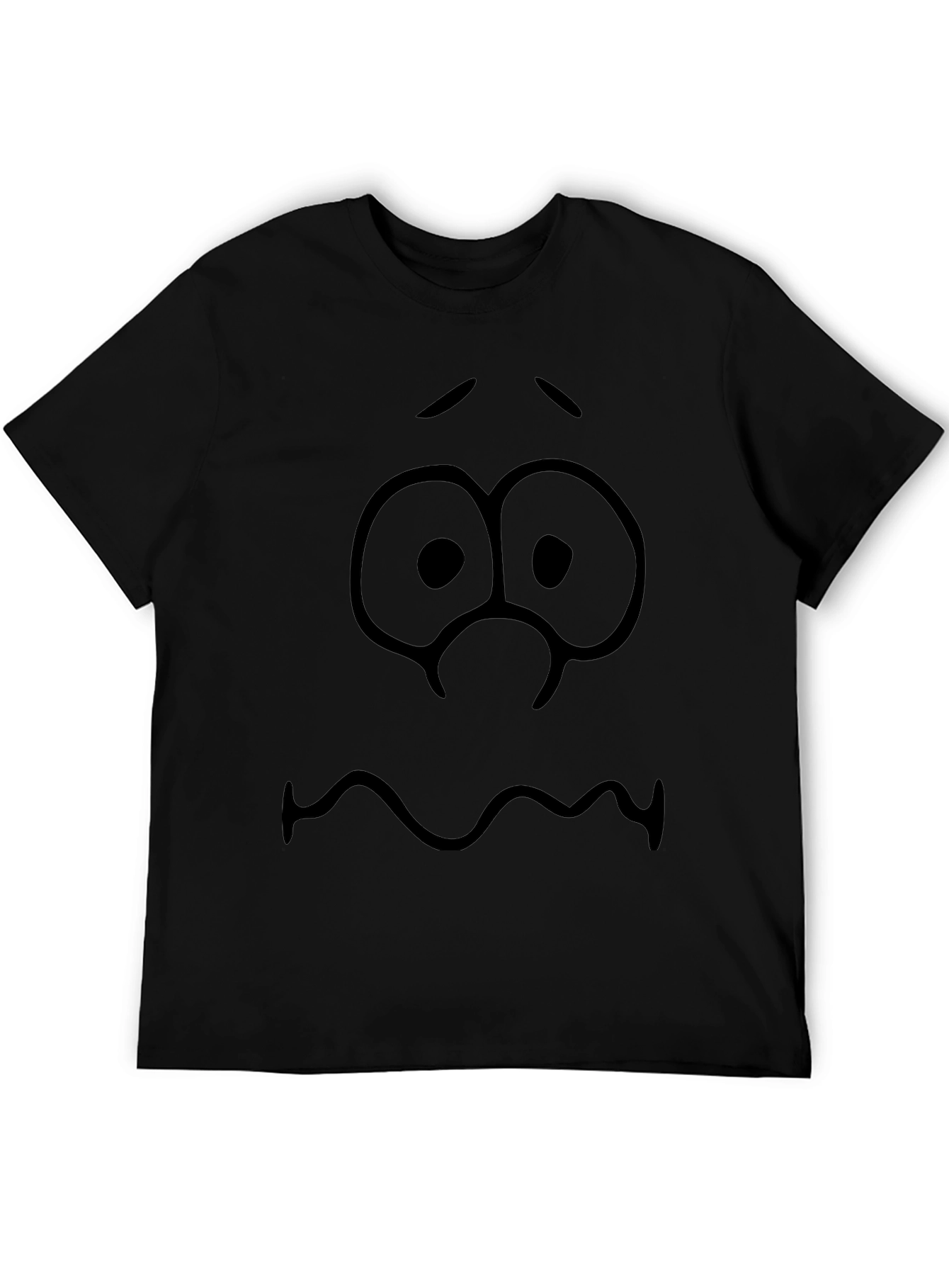 Black Distressed Face Graphic Tee - Black Cotton T-Shirt view 5