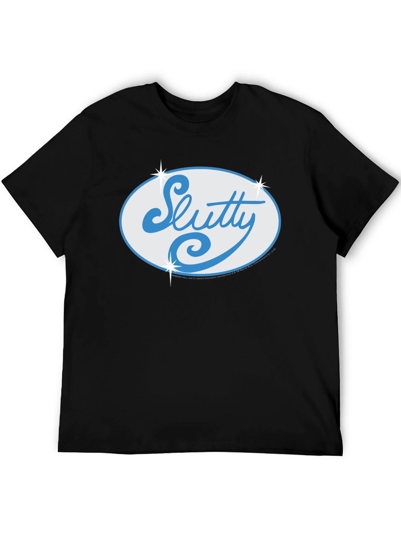 Black Slutty Script Logo Black T-Shirt view 5
