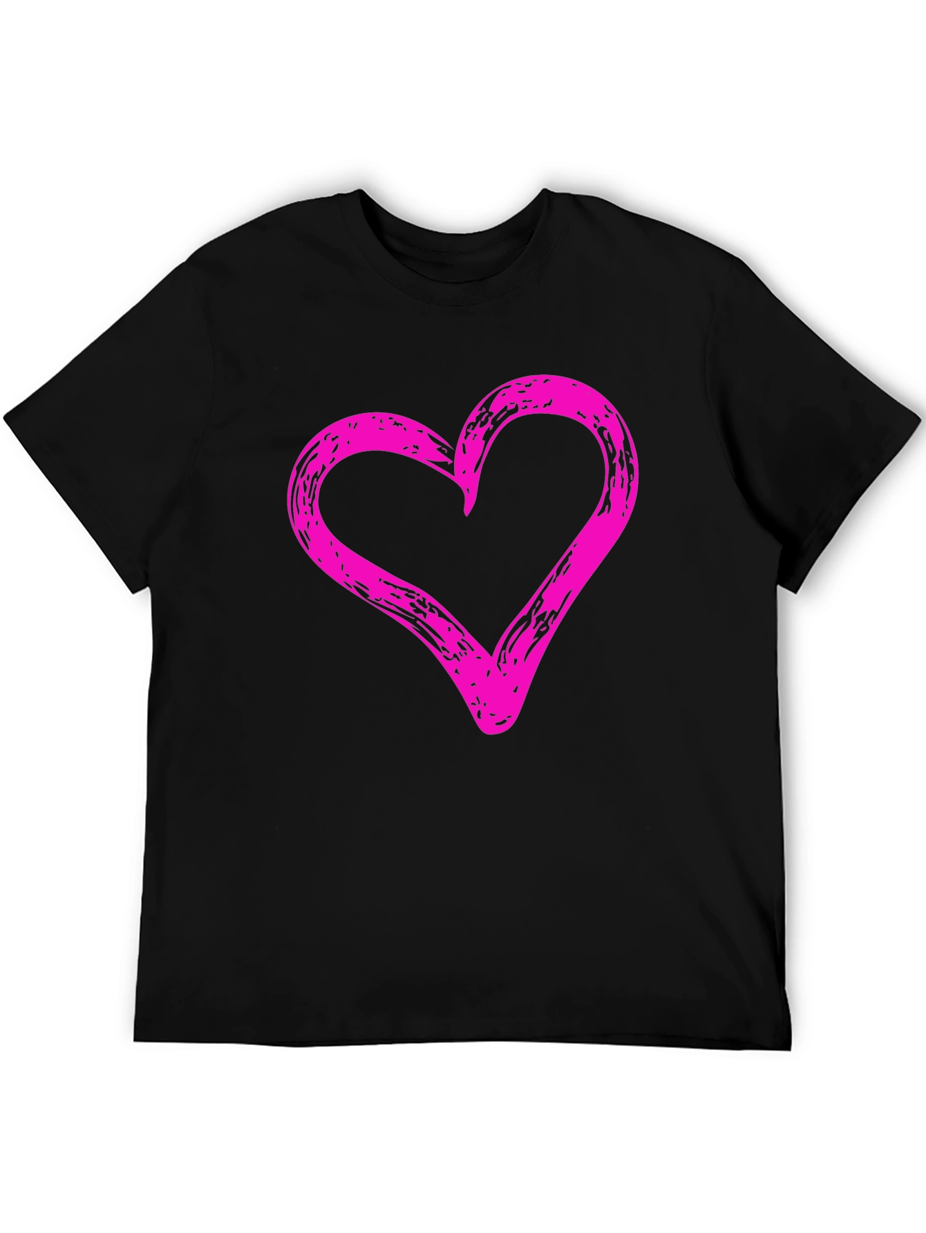 Black Heart Graphic Black Crew Neck T-Shirt view 5
