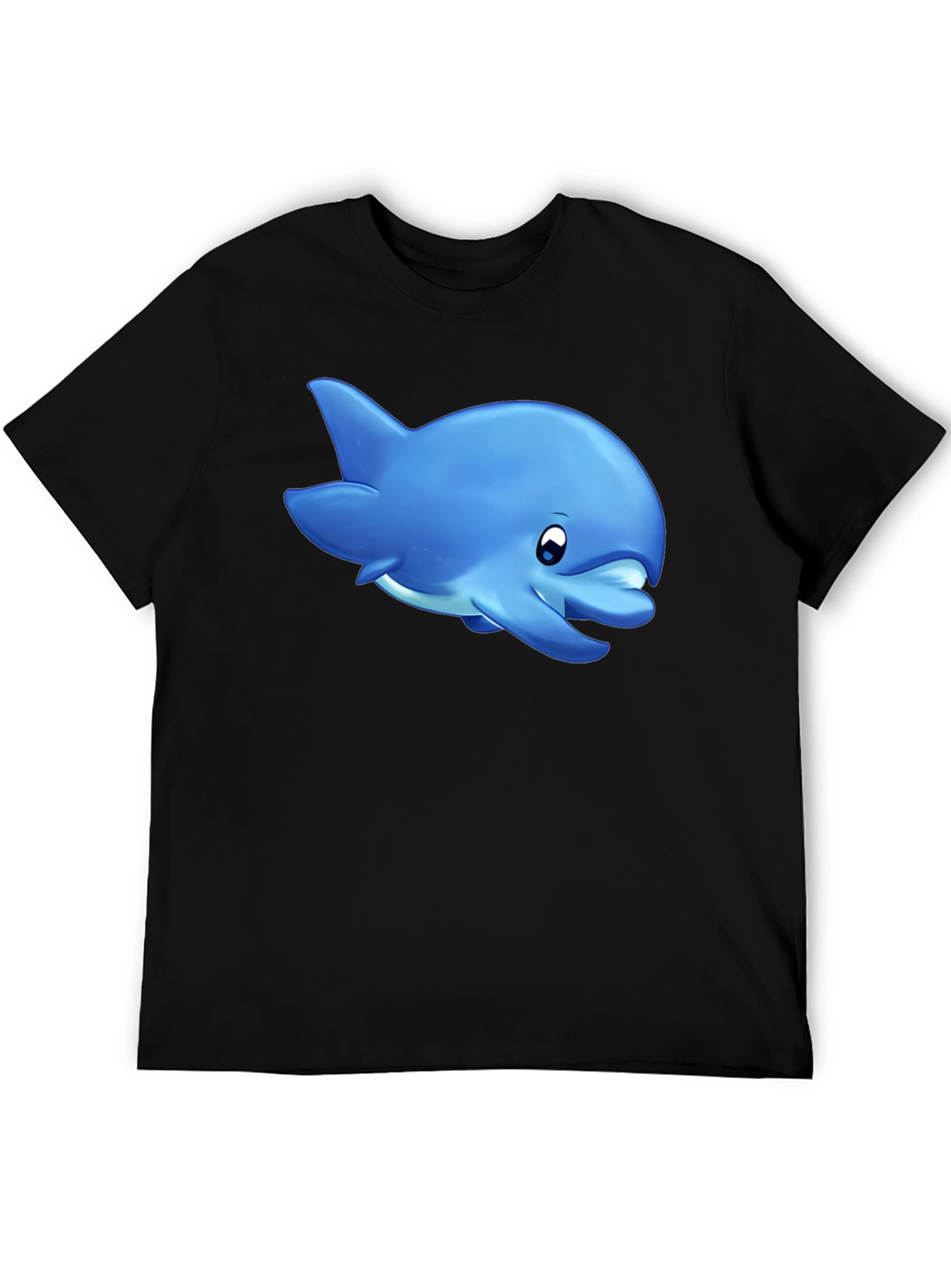 Cute Dolphin Graphic Tee - Black - 5