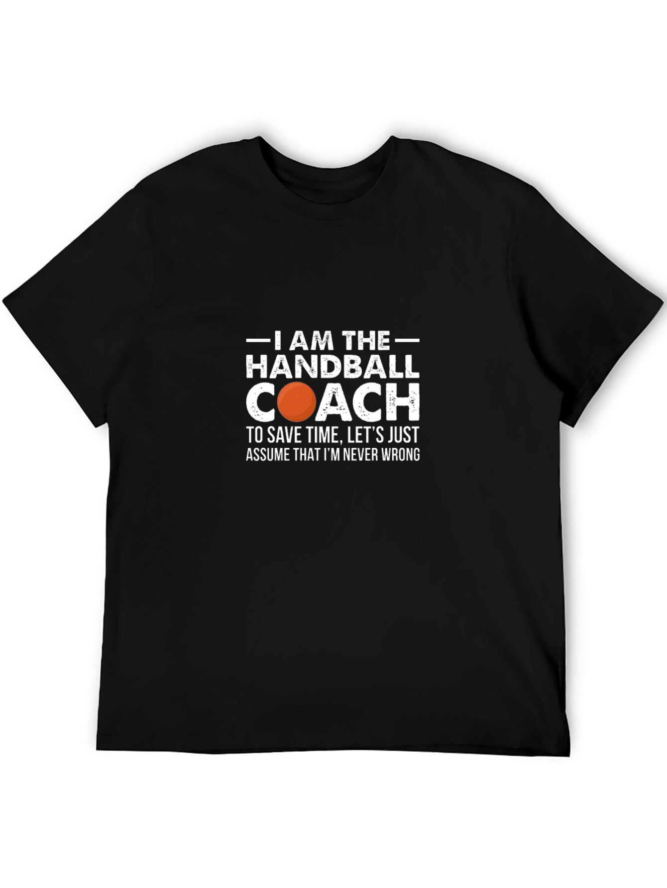 Black Handball Coach T-Shirt: Funny Gift for Coaches view 5