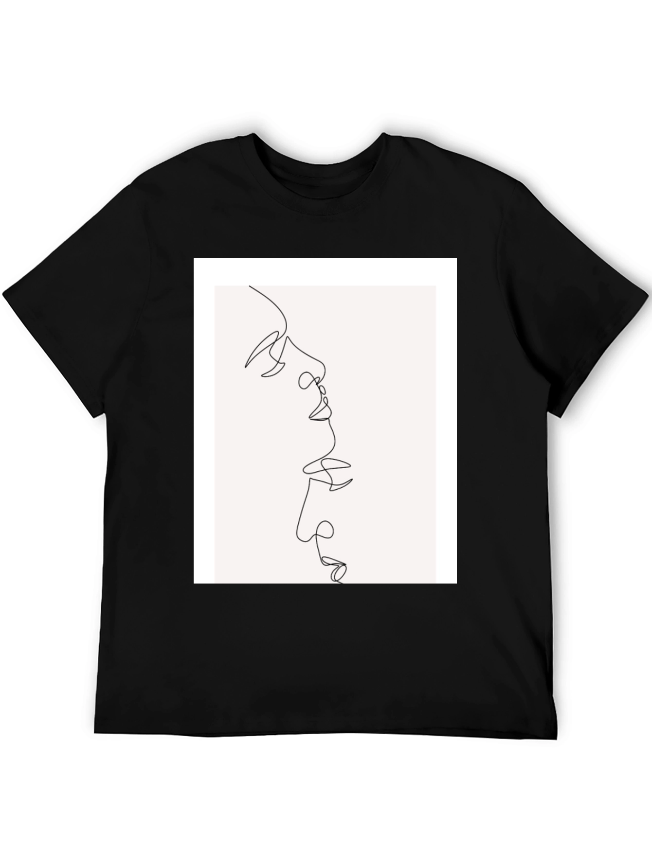 Black Abstract Line Art Graphic Tee view 5