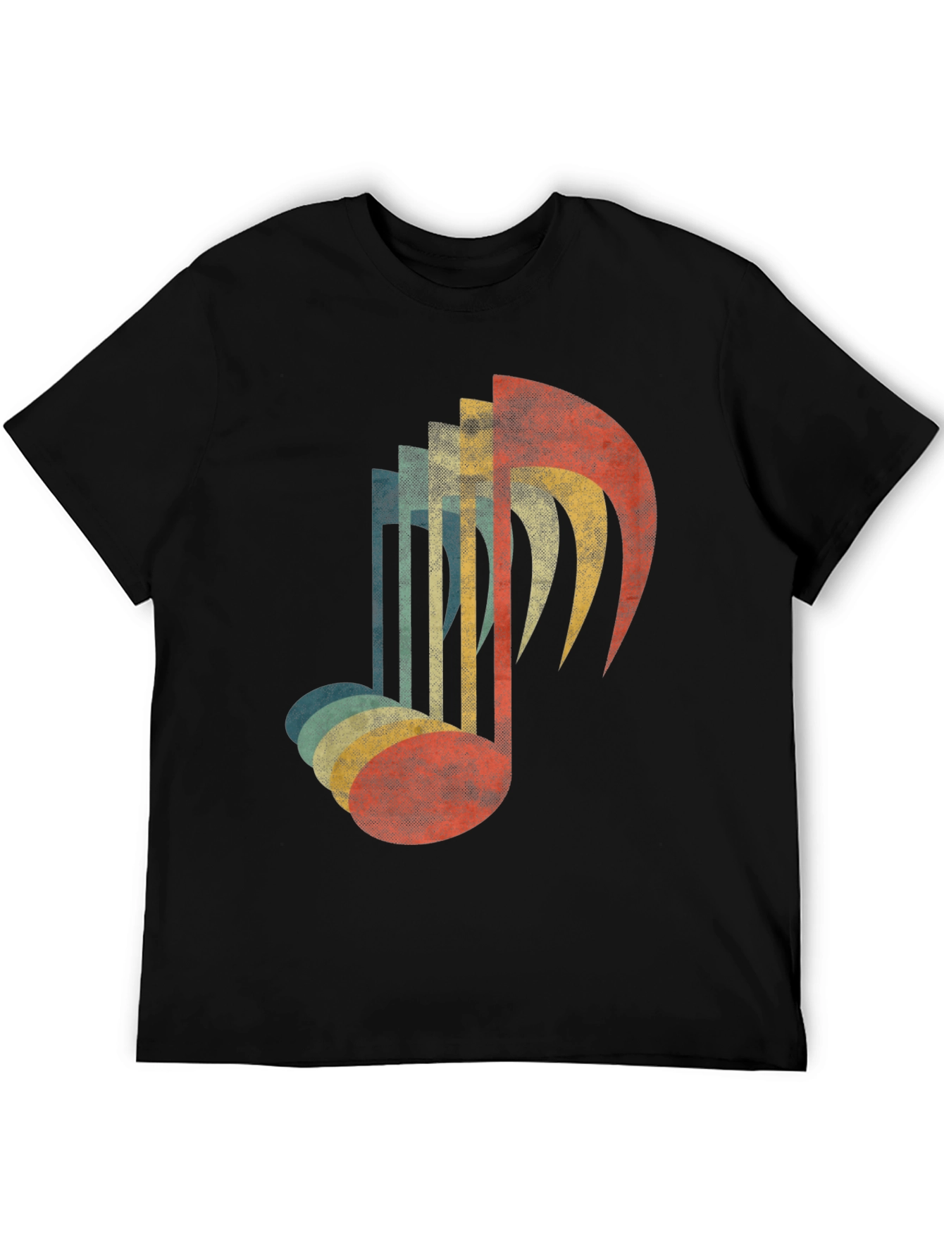 Black Retro Music Note Graphic Tee view 5