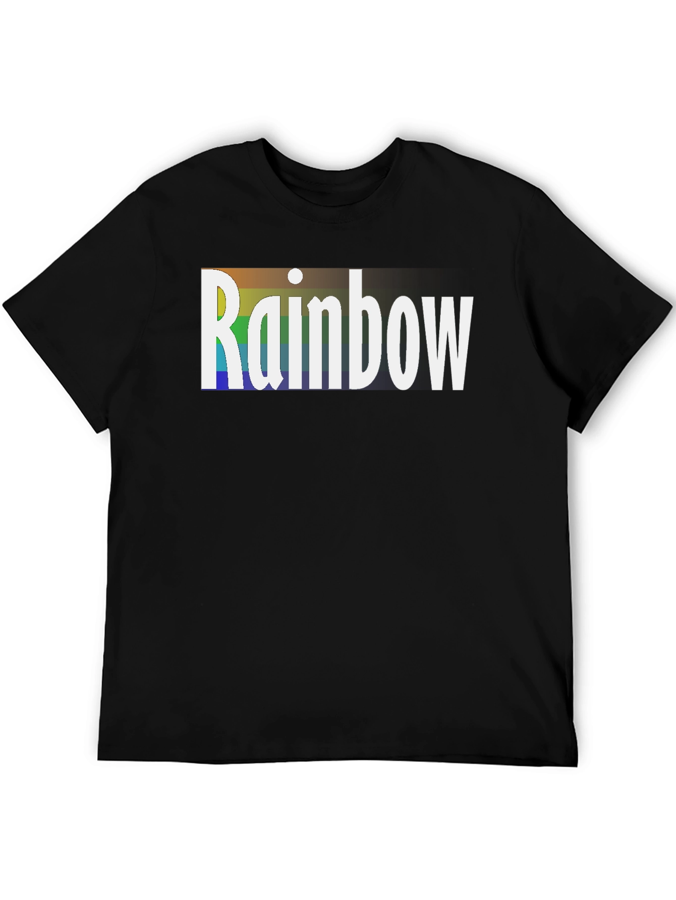 Black Rainbow Graphic Tee - Black Cotton T-Shirt view 5