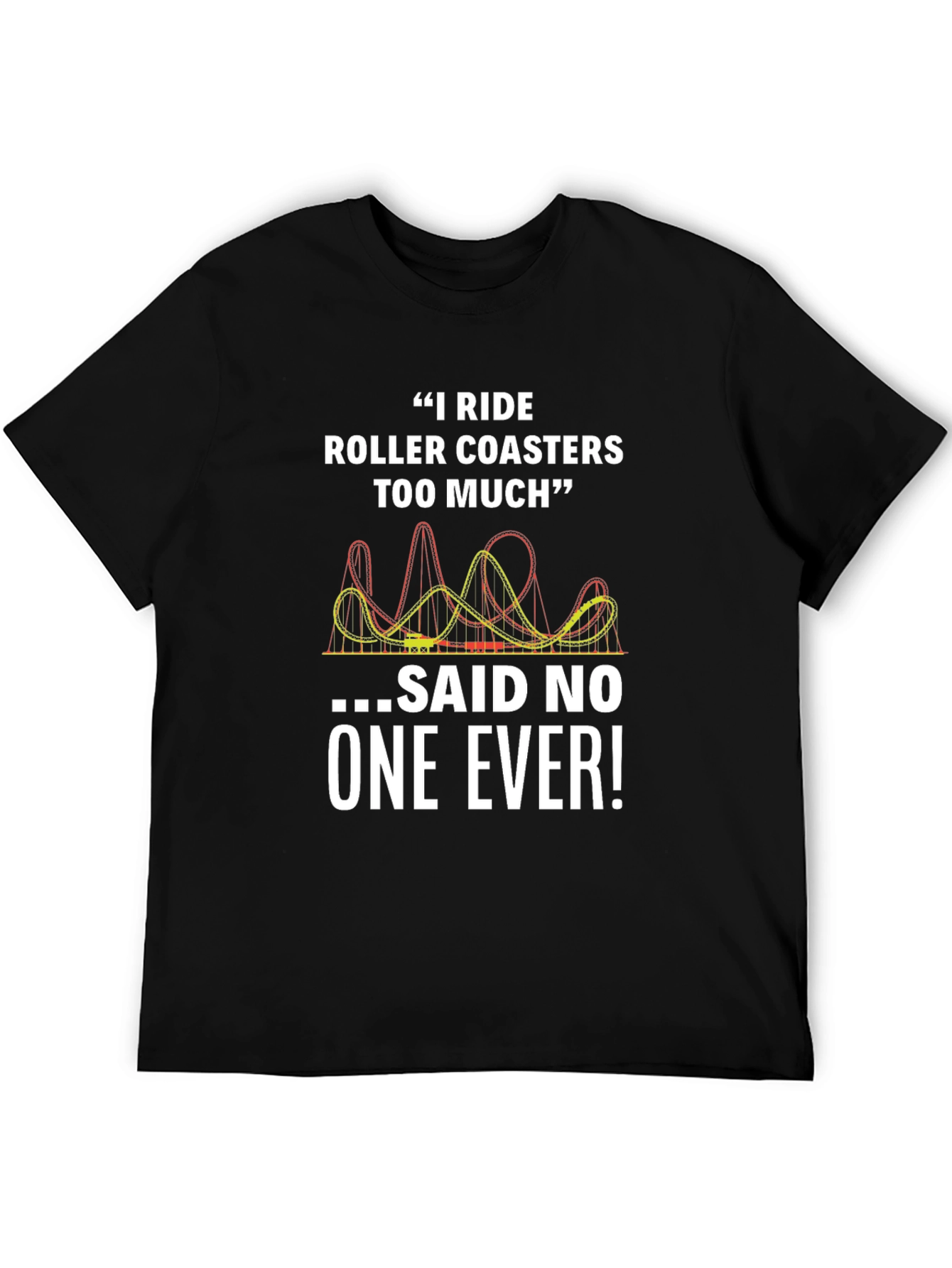Black Funny Roller Coaster T-Shirt - Rides Too Much view 5