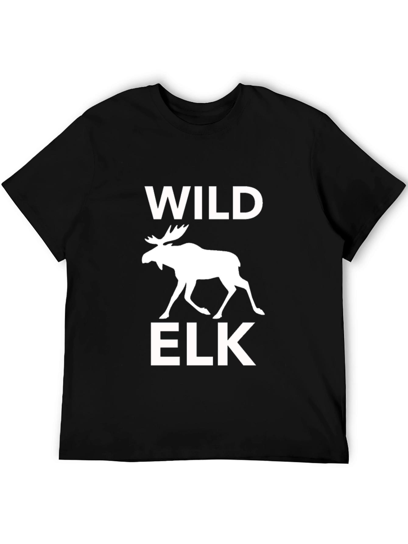 Black Wild Elk T-Shirt - Cool Nature Graphic Tee view 5