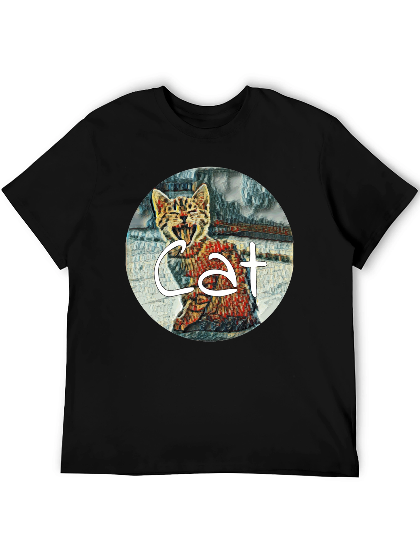 Black Cat Graphic Black T-Shirt - Unisex Style view 5
