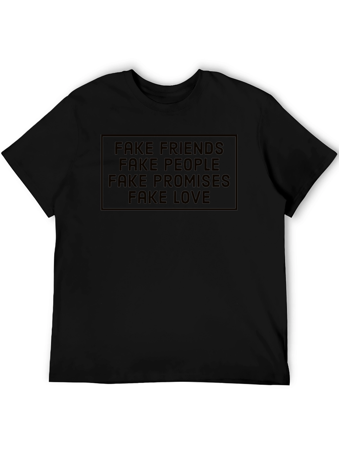Black Fake Friends Graphic Print T-Shirt view 5