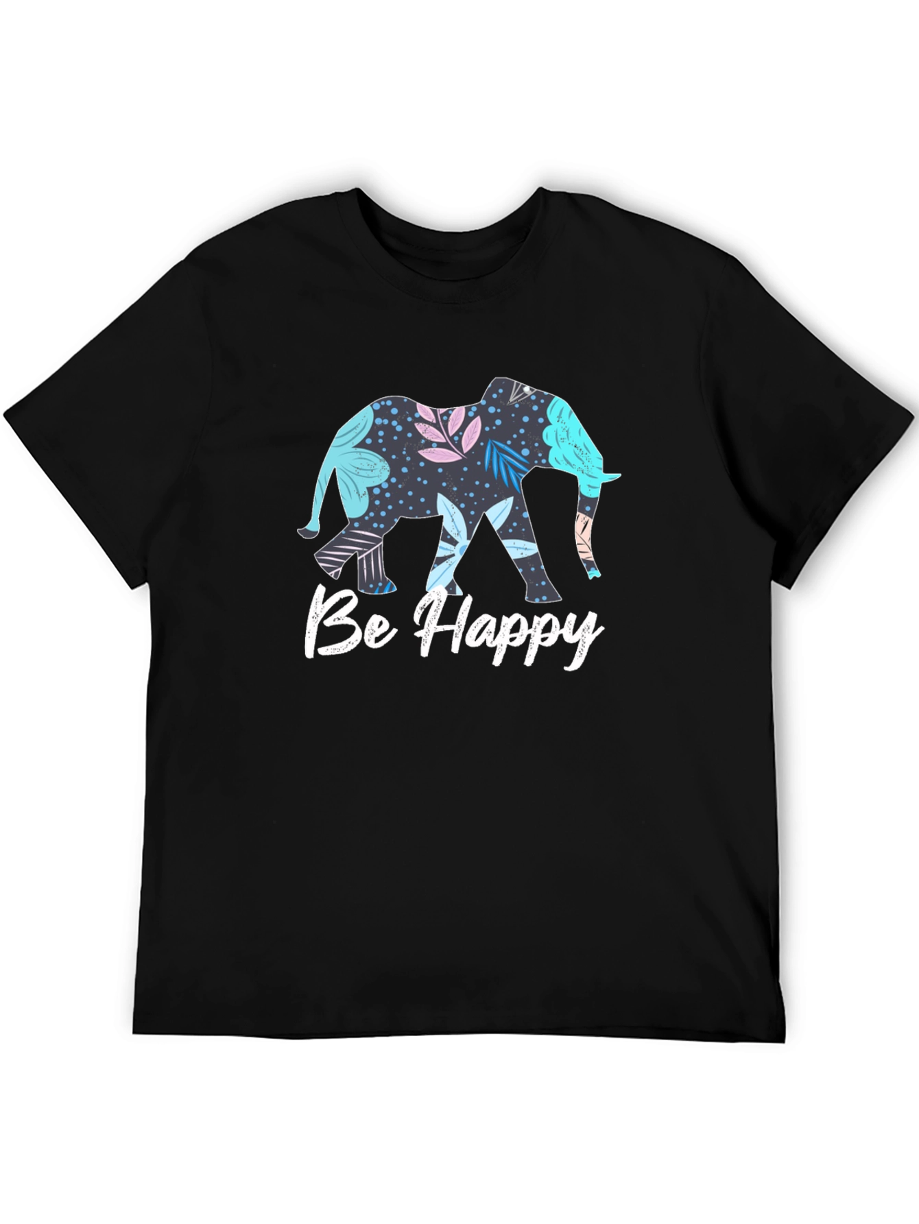 Black Elephant 'Be Happy' Graphic T-Shirt view 5
