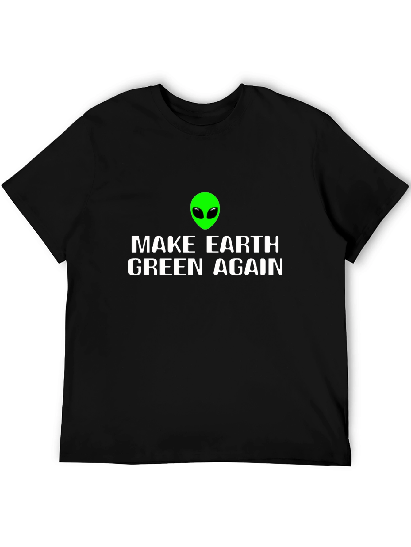 Black Make Earth Green Again Alien Graphic Tee view 5