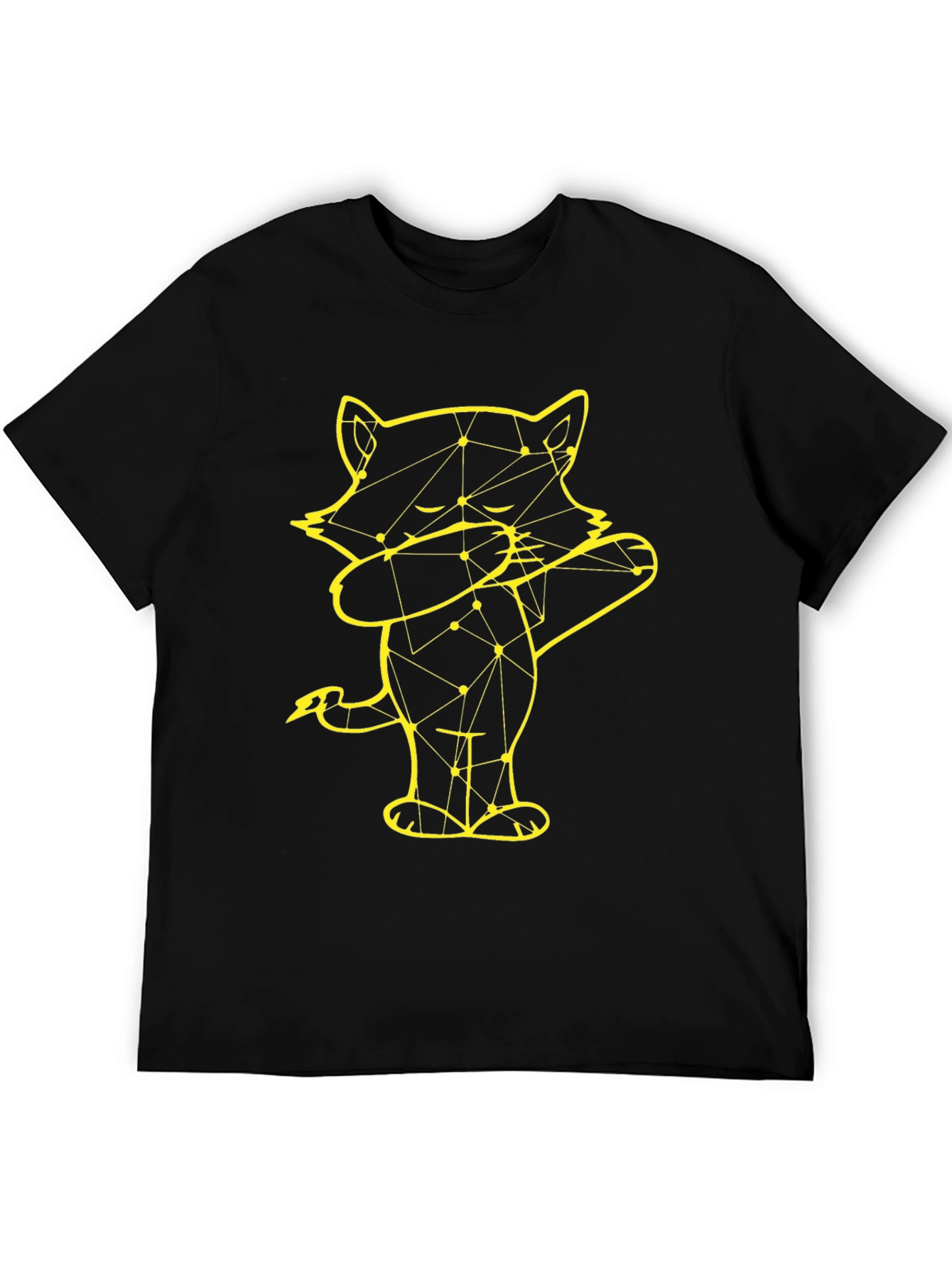 Black Dabbing Raccoon Graphic Tee - Black Cotton Blend view 5