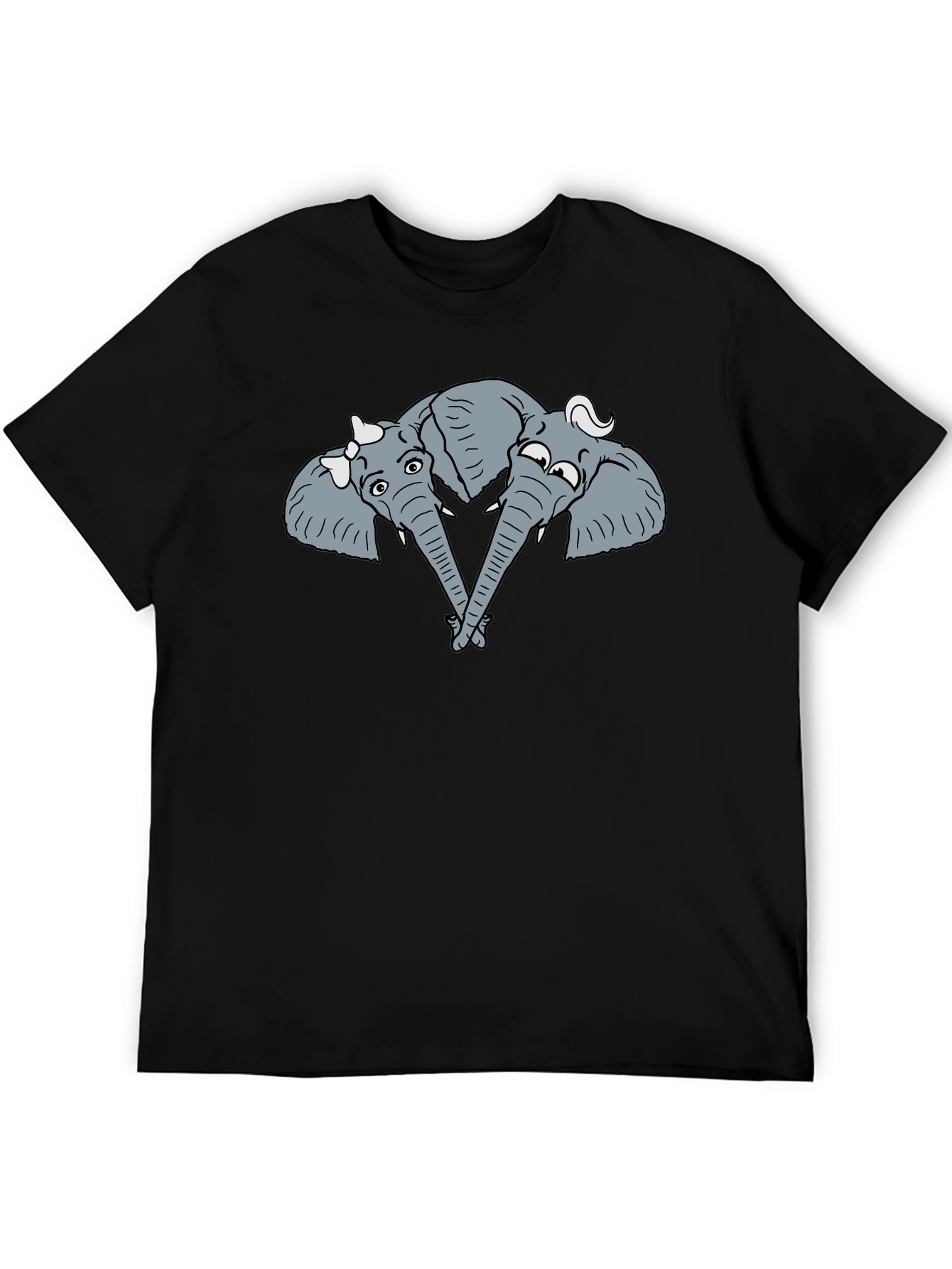 Black Elephant Heart Trunk T-Shirt view 5