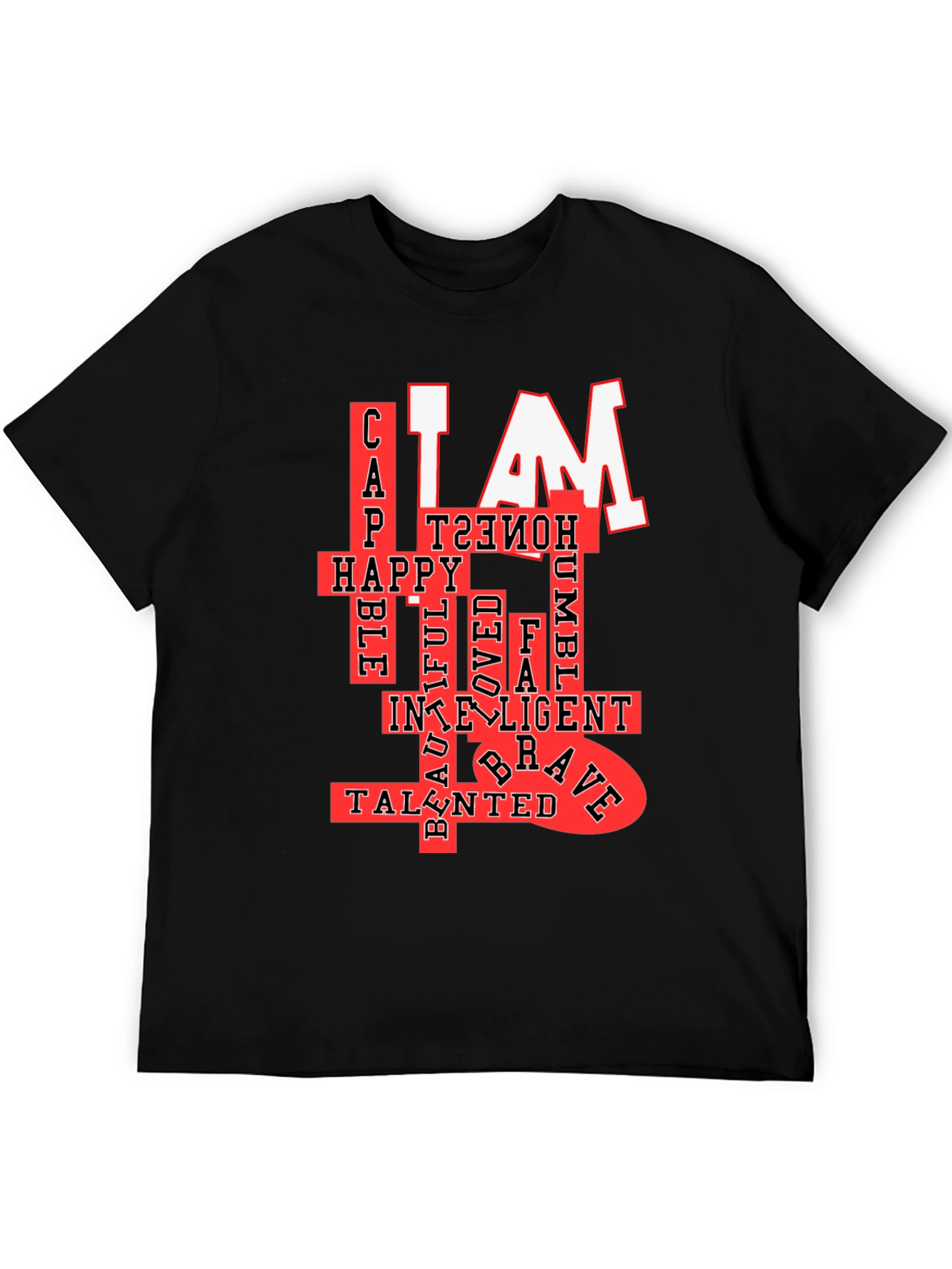 Black I AM T-Shirt: Confident, Happy & Talented  view 5