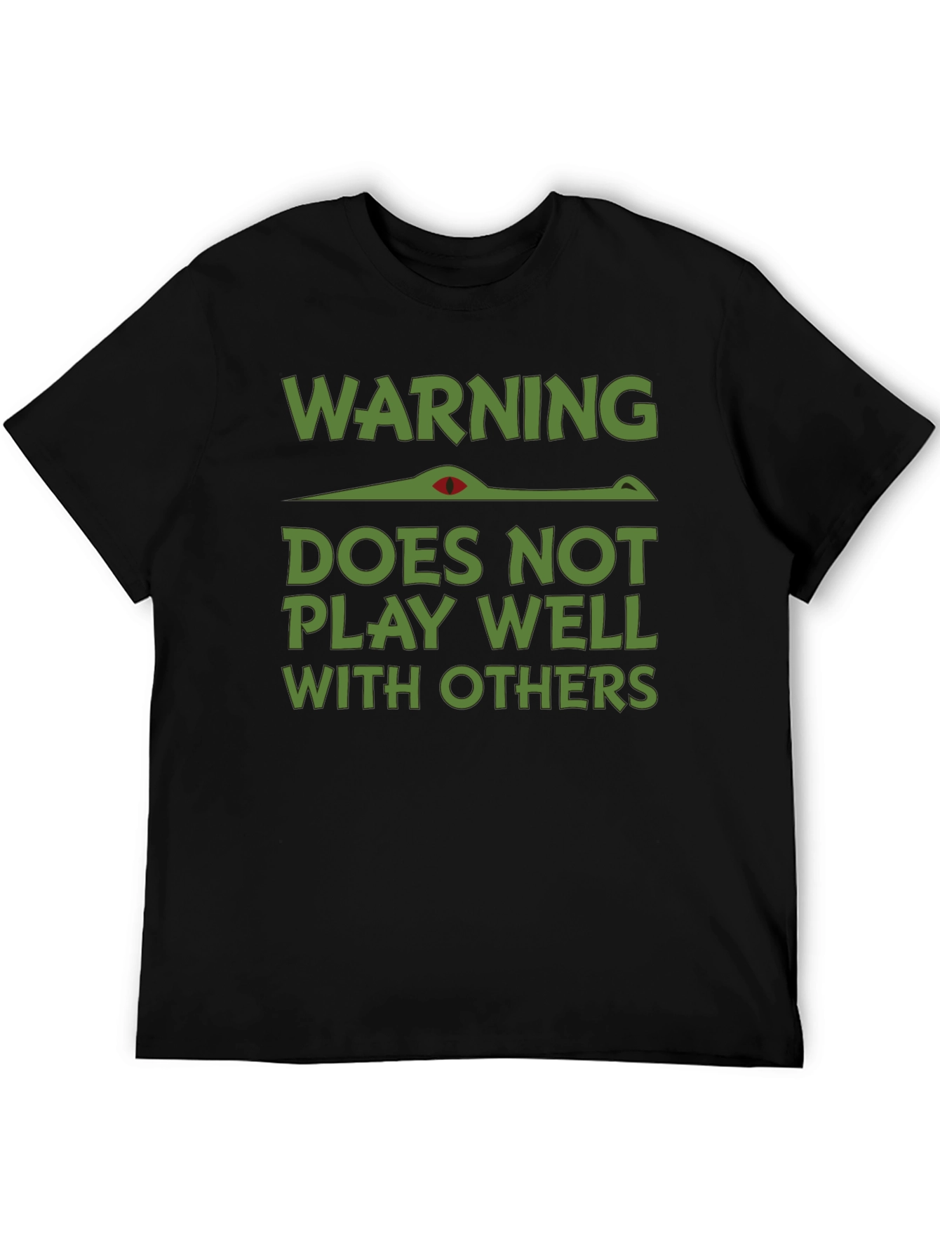 Black Warning: Does Not Play Well With Others T-Shirt view 5