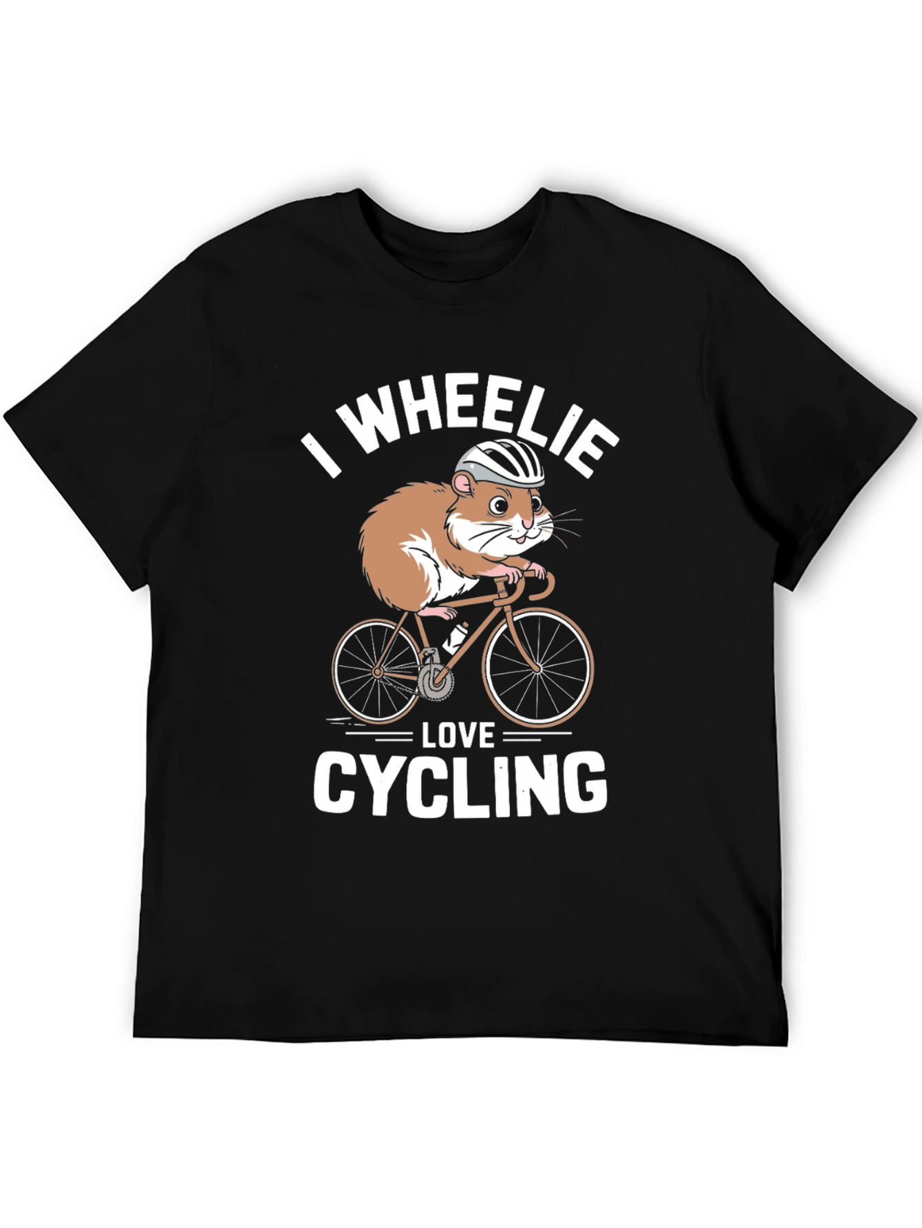 Black Hamster Cycling T-Shirt - "I Wheelie Love Cycling" view 5