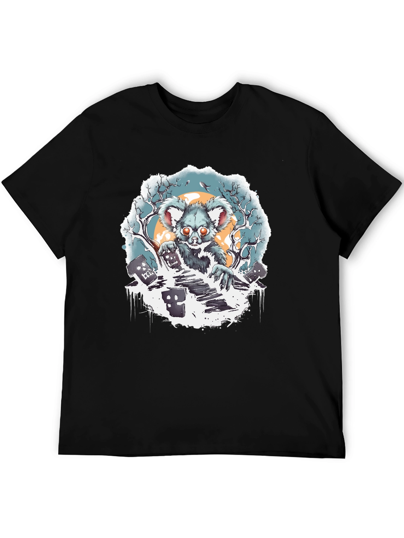 Black Zombie Koala Graphic Tee - Black Cotton Blend view 5