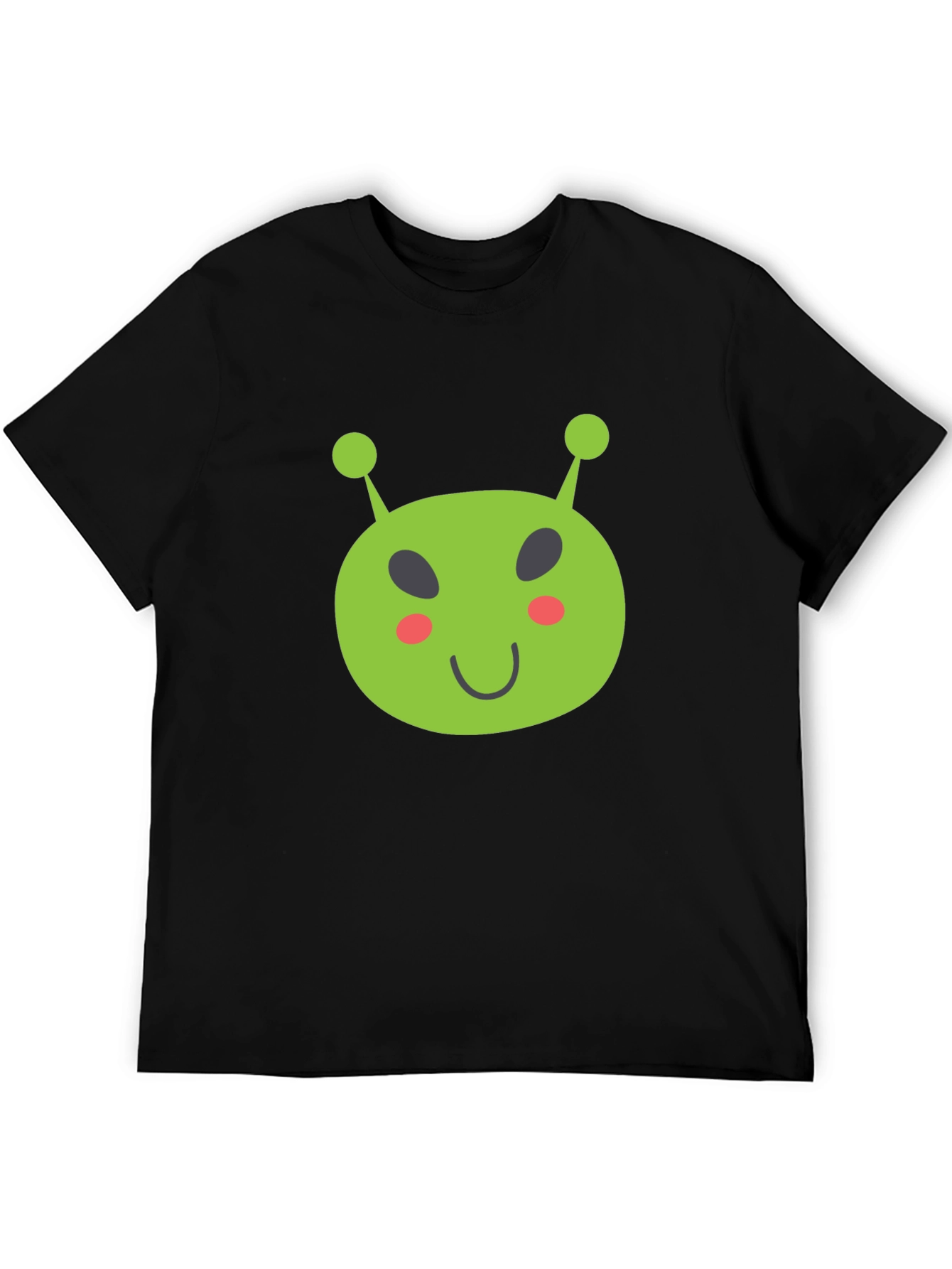 Black Fun Alien Graphic Tee - Black Cotton T-Shirt view 5