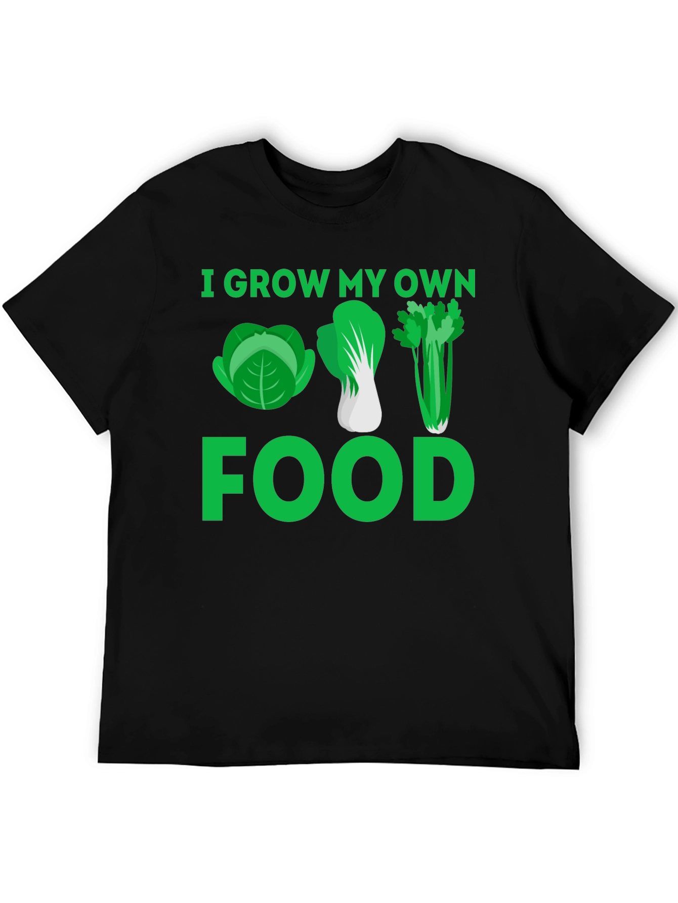 Black I Grow My Own Food T-Shirt - Gardening Tee view 5