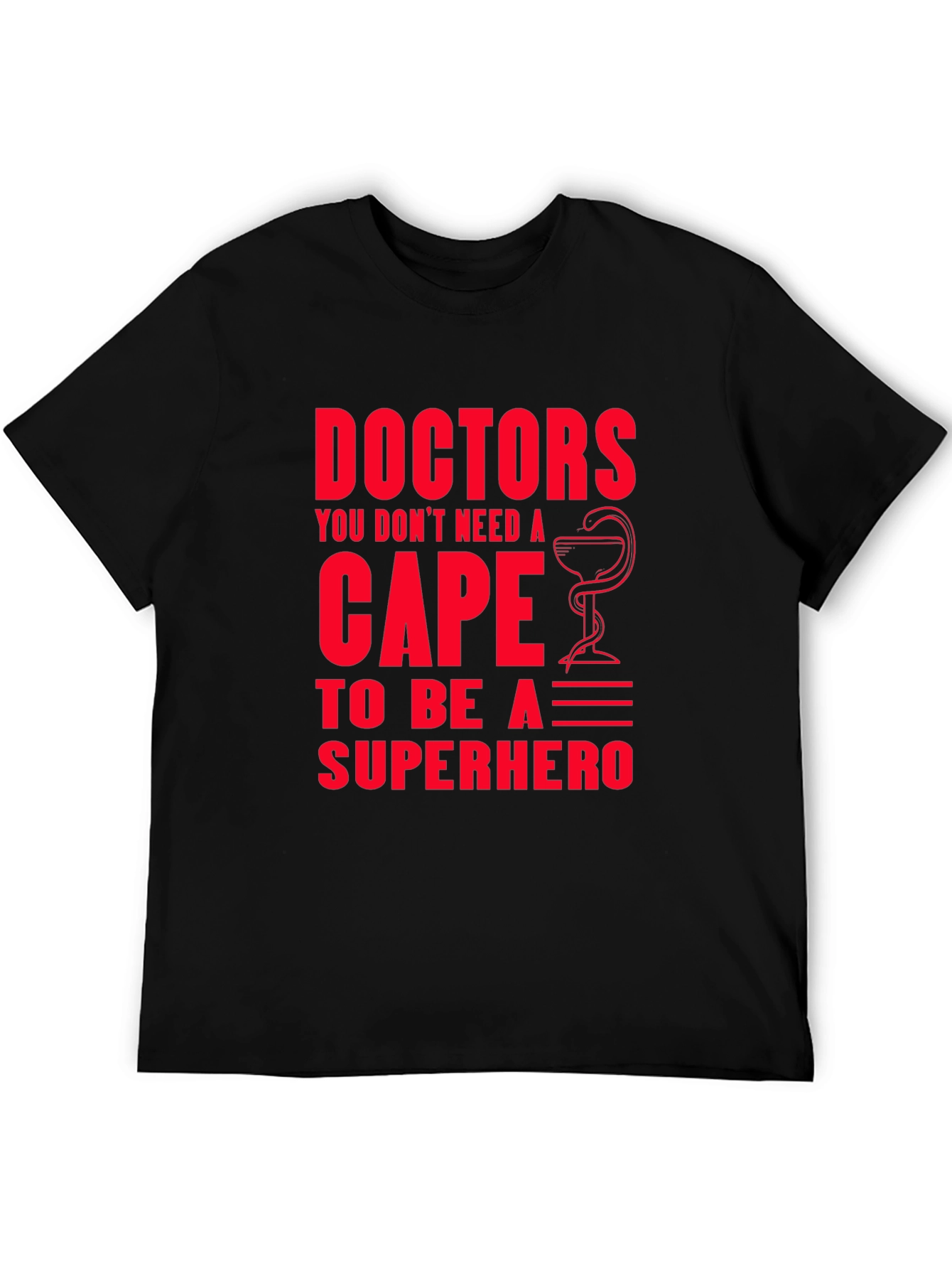 Black Doctors Superhero Graphic Tee - Black Cotton T-Shirt view 5