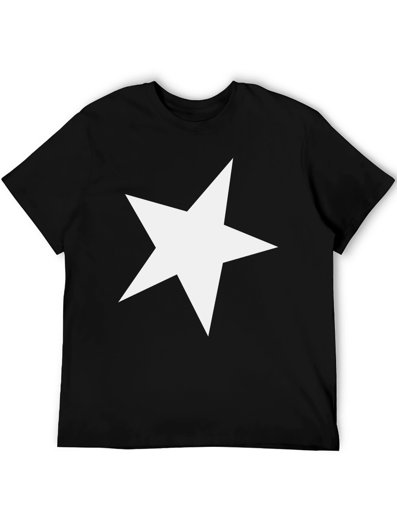 Black Bold Star Graphic Tee - Casual Black T-Shirt view 5