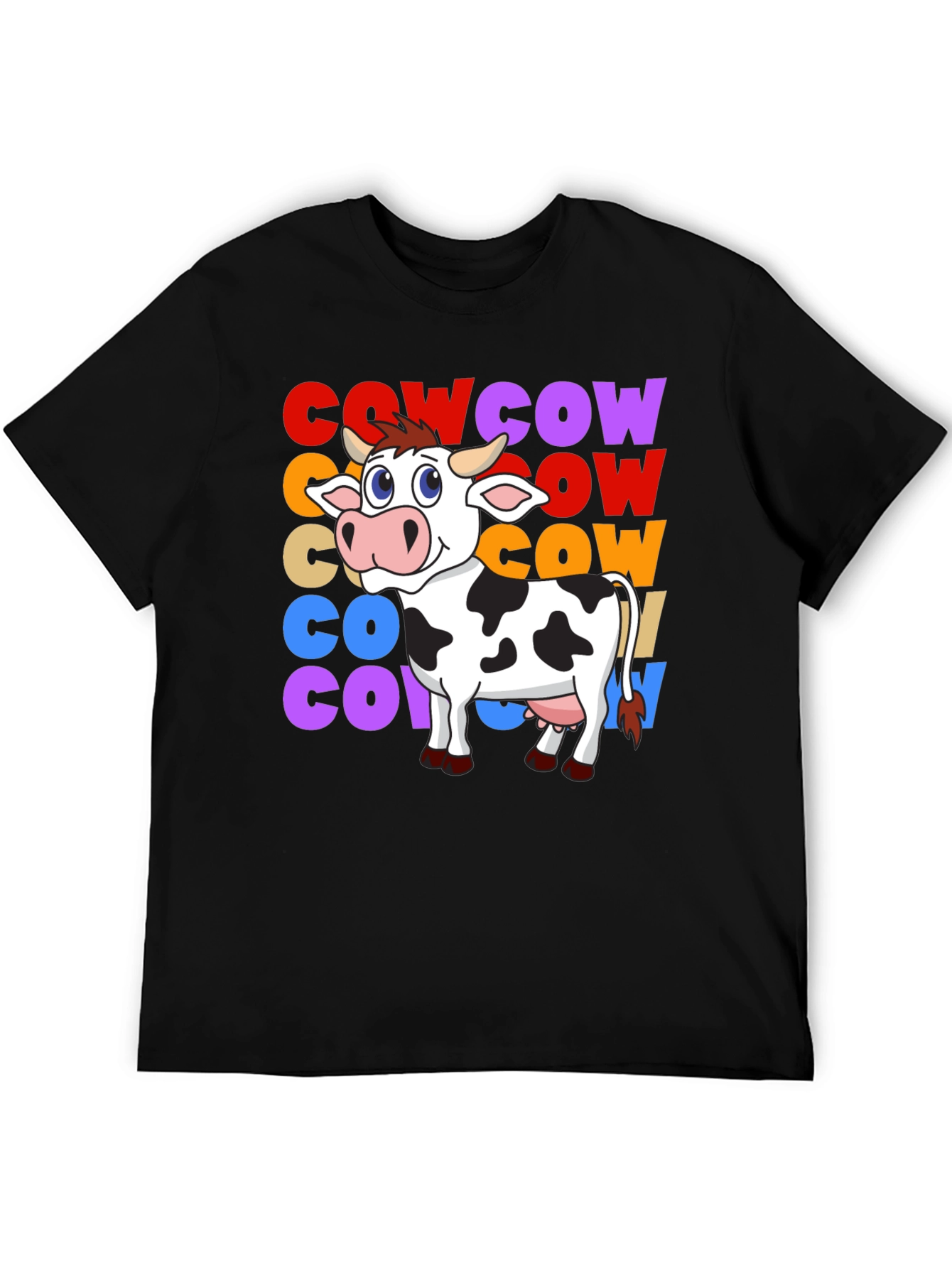 Black Cow Graphic T-Shirt - Fun Animal Tee view 5
