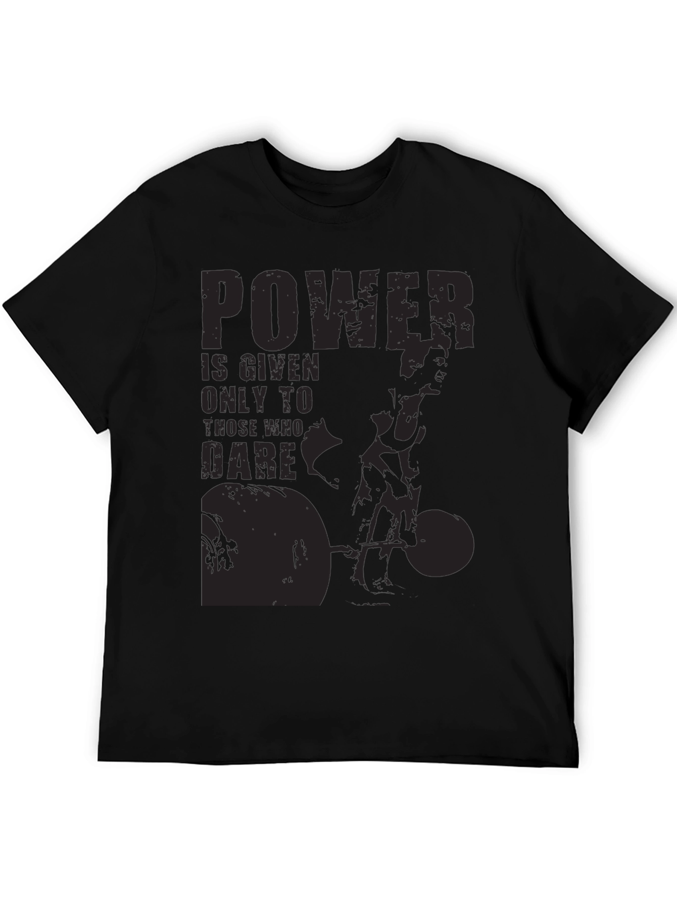 Black Powerlifting Graphic Print T-Shirt view 5
