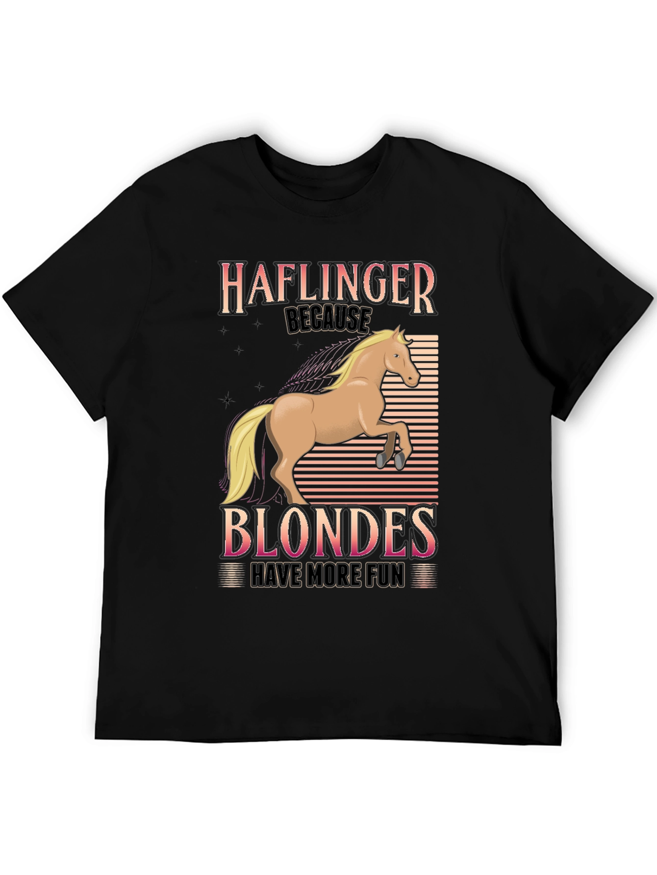 Black Haflinger Blondes Have More Fun T-Shirt view 5