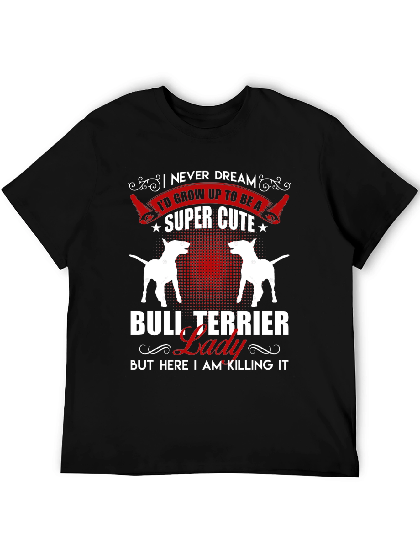 Black Bull Terrier Lady T-Shirt view 5