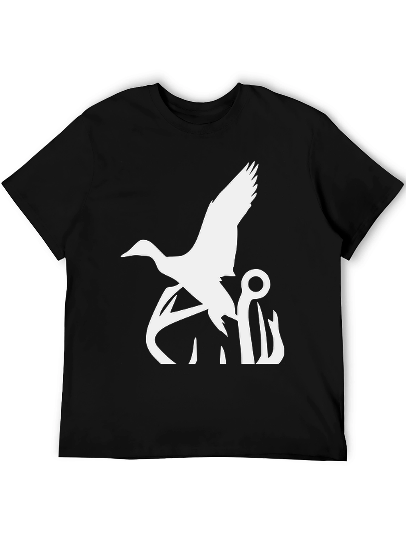 Black Duck and Hook Graphic Tee - Black Cotton Blend view 5