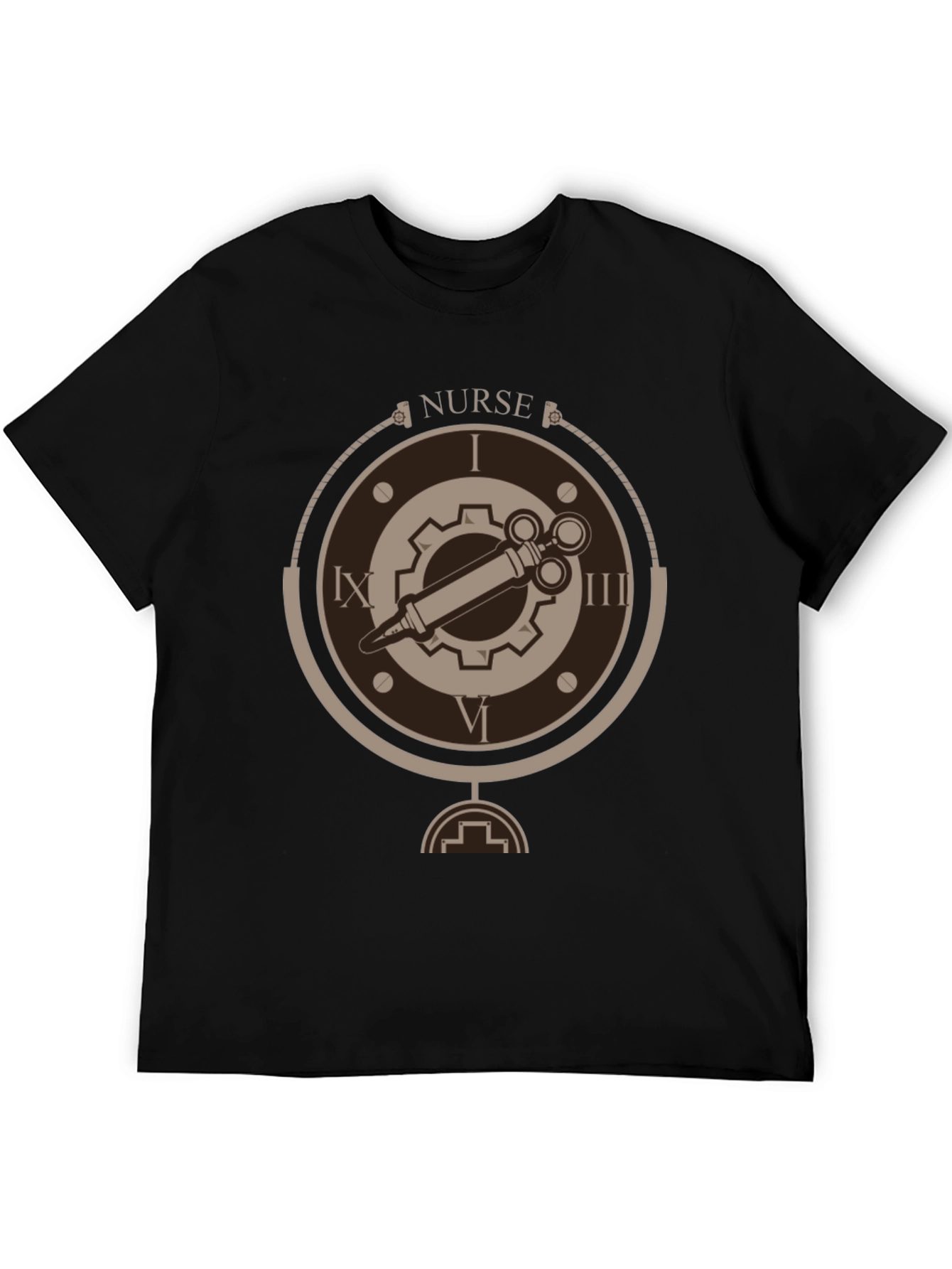 Black Steampunk Nurse T-Shirt - Unique Medical Design view 5