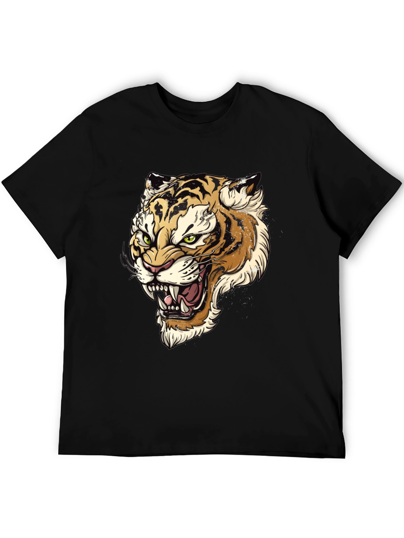 Black Tiger Graphic Print Men's T-Shirt view 5