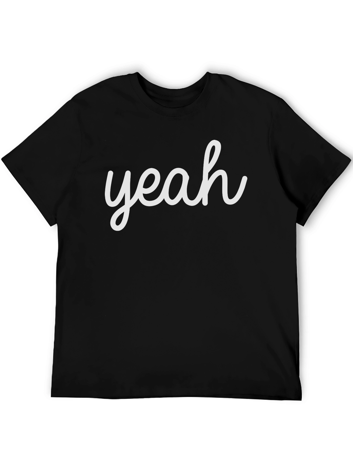 Black Yeah Graphic Tee - Cool Casual Black T-Shirt view 5