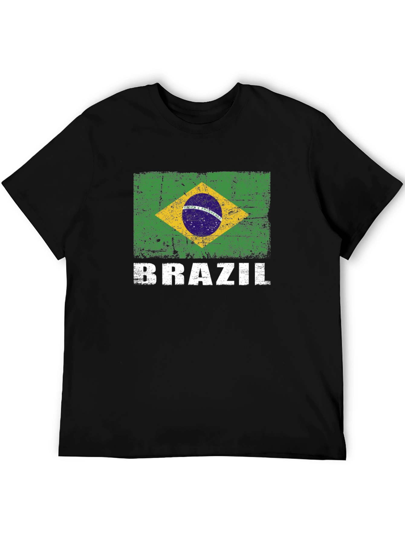 Black Brazil Flag Graphic Print T-Shirt view 5