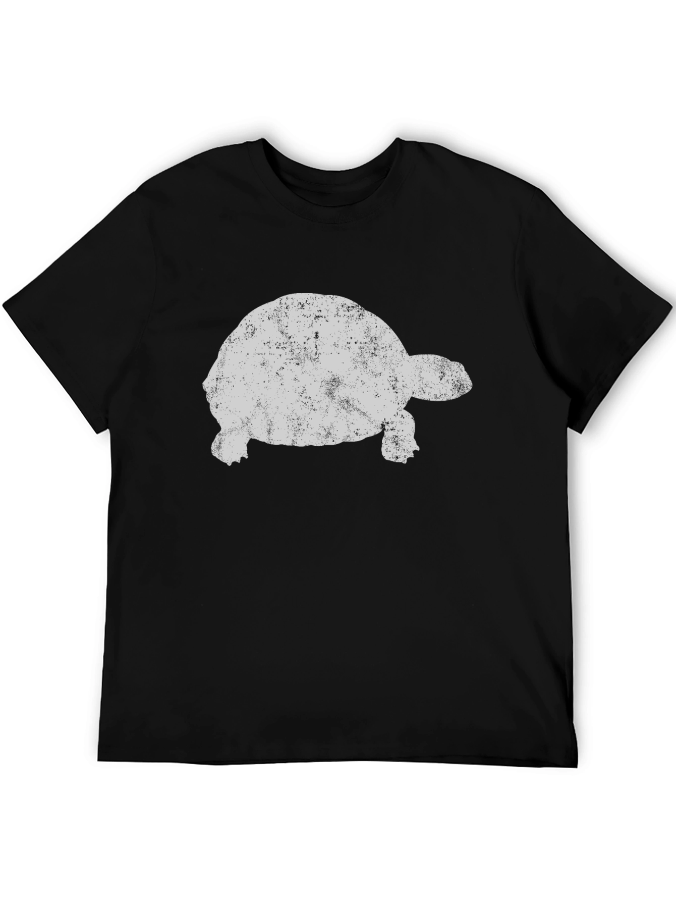 Black Cool Tortoise Graphic Tee - Black Cotton T-Shirt view 5