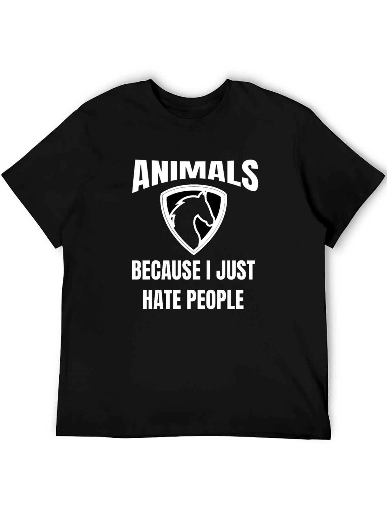 Black Animals T-Shirt: I Hate People view 5
