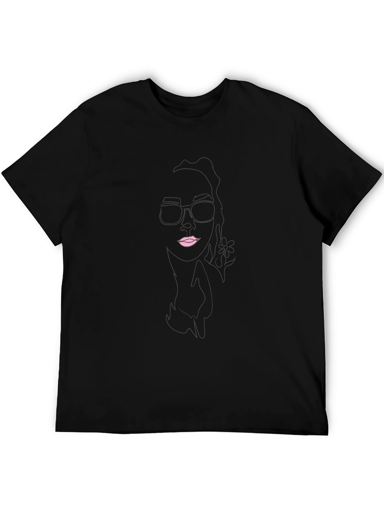 Black Minimalist Line Art Tee view 5