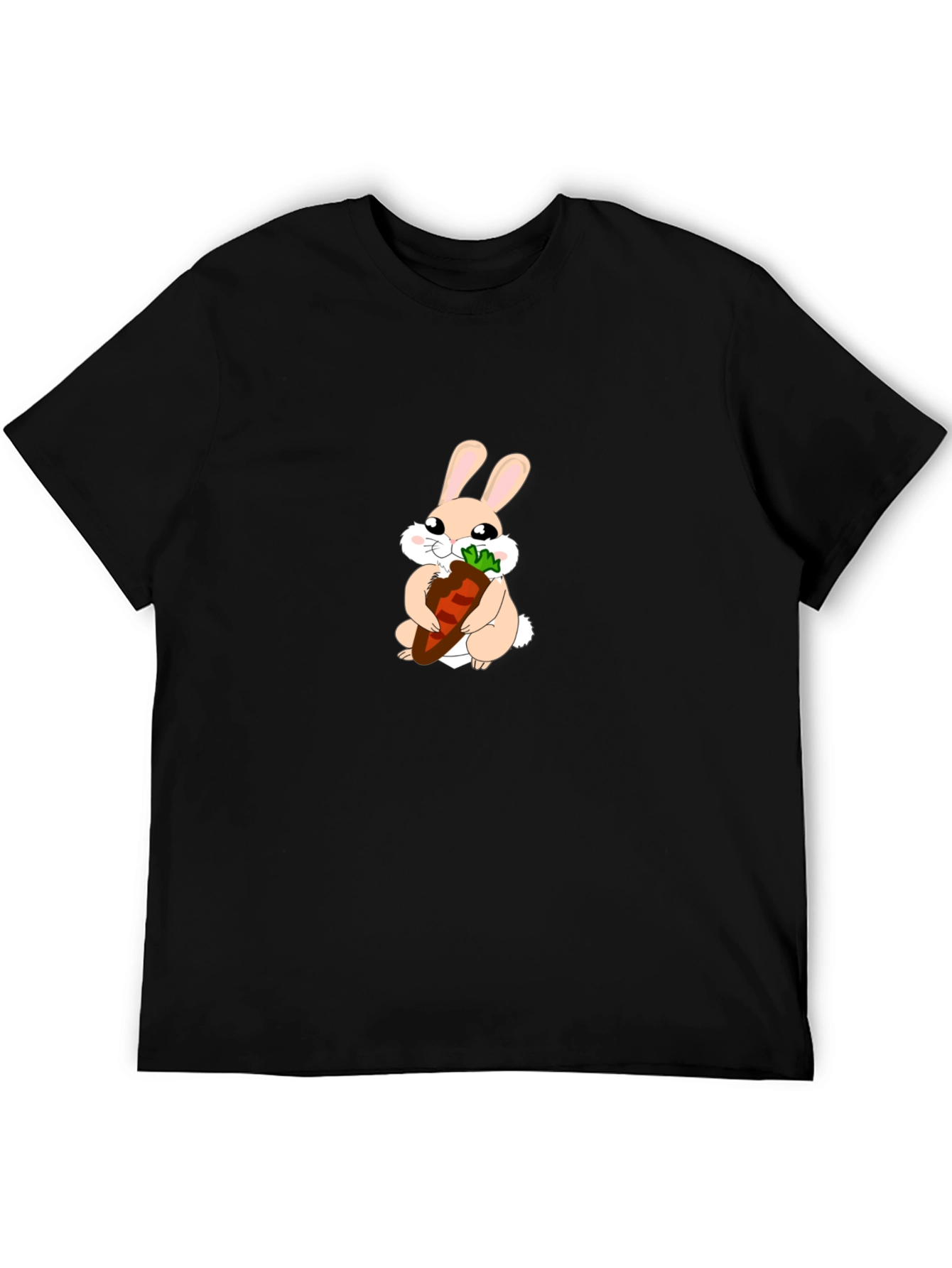Black Cute Bunny Carrot Graphic Tee view 5