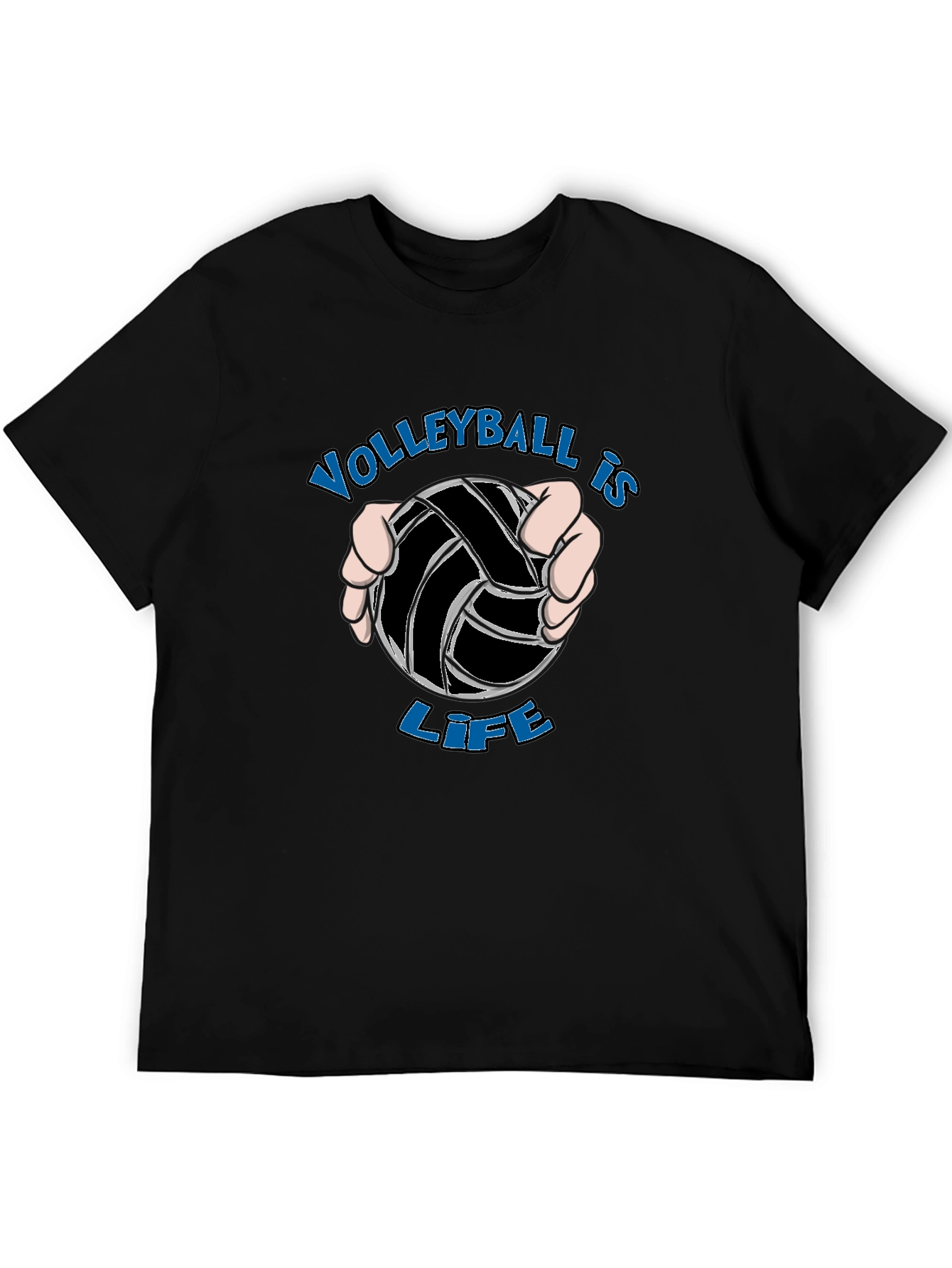 Black Volleyball is Life Graphic Tee view 5