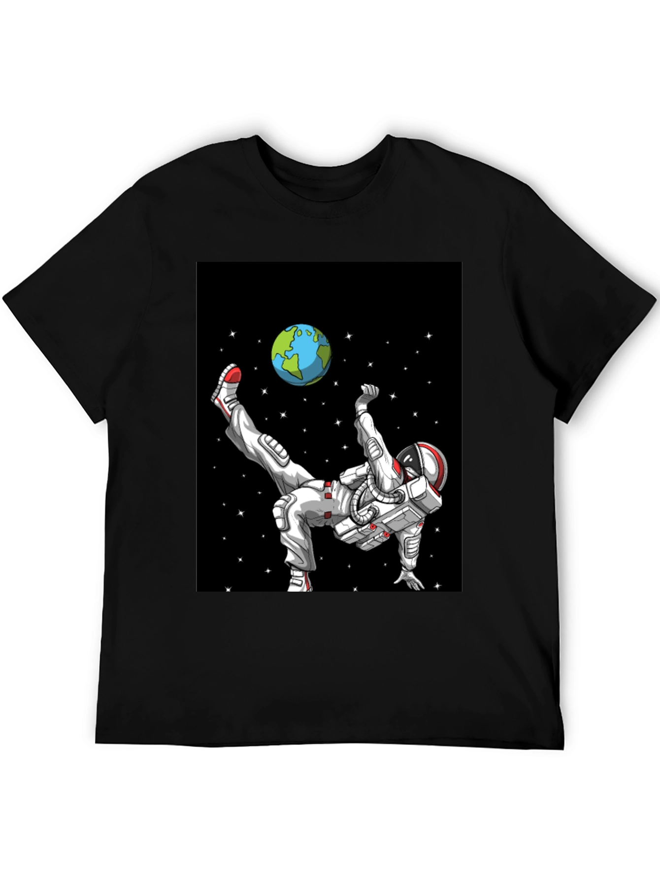 Black Astronaut Soccer T-Shirt - Space Kick! view 5