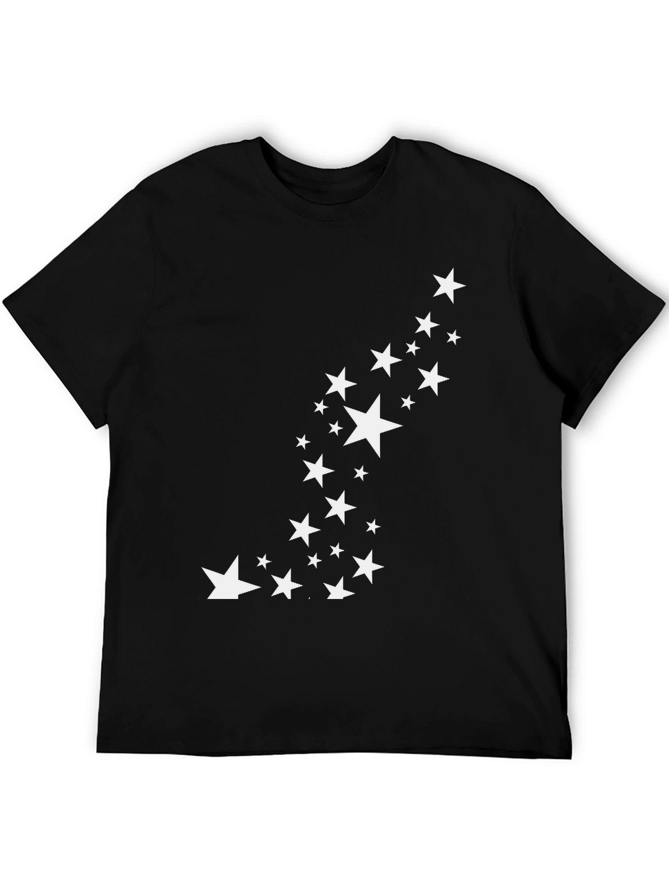 Black Stylish Black Tee with Star Graphic view 5