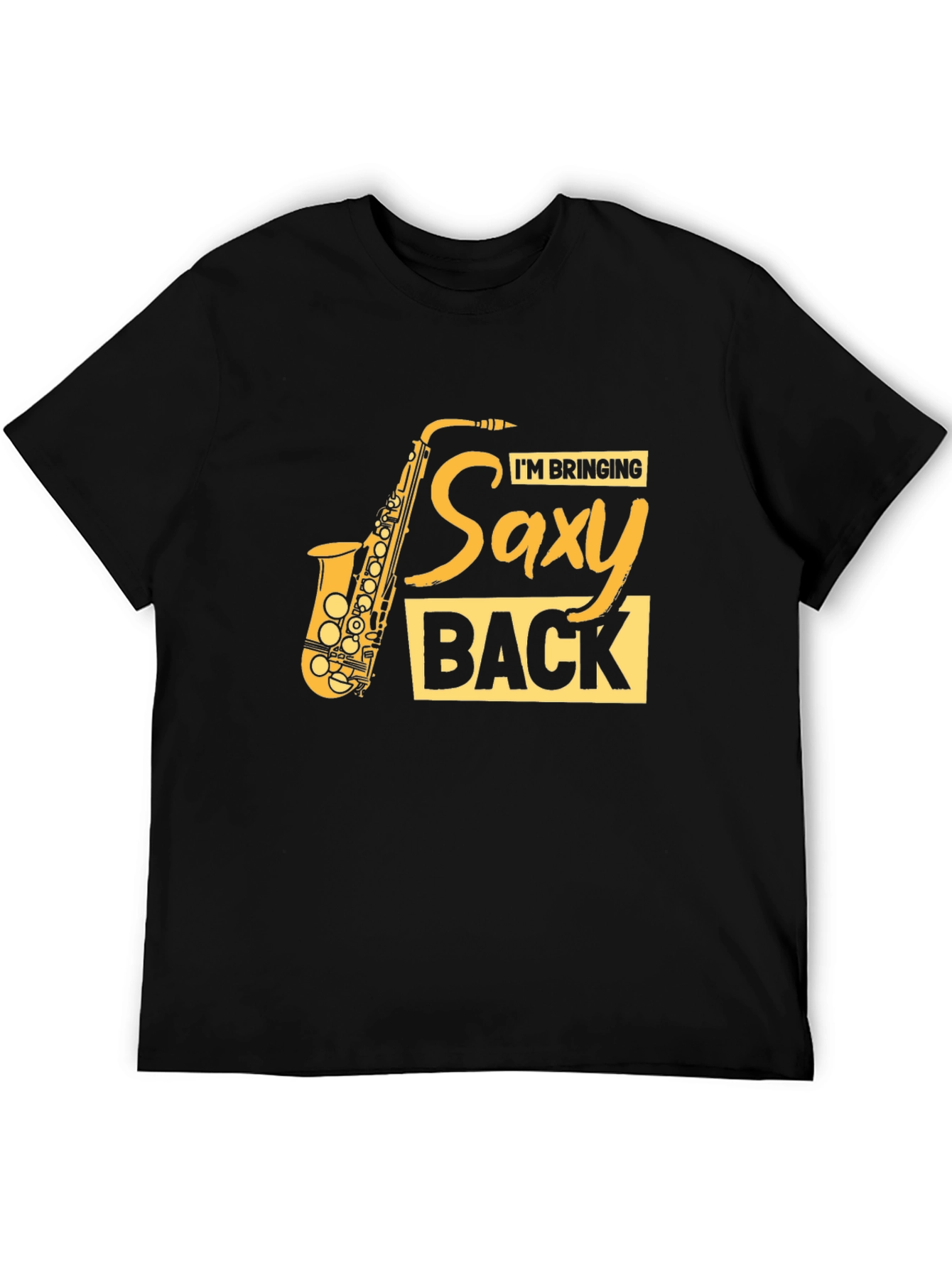 Black Saxy Back T-Shirt - Music Lover Tee view 5