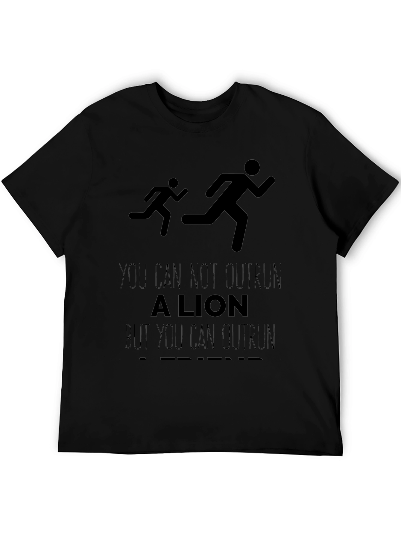 Black Funny Running T-Shirt: Outrun a Friend view 5