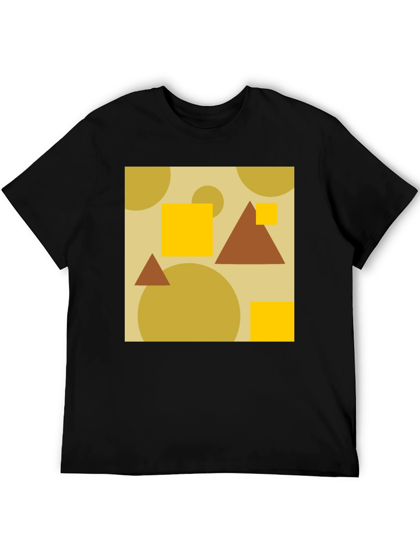 Black Geometric Pattern Black T-Shirt view 5
