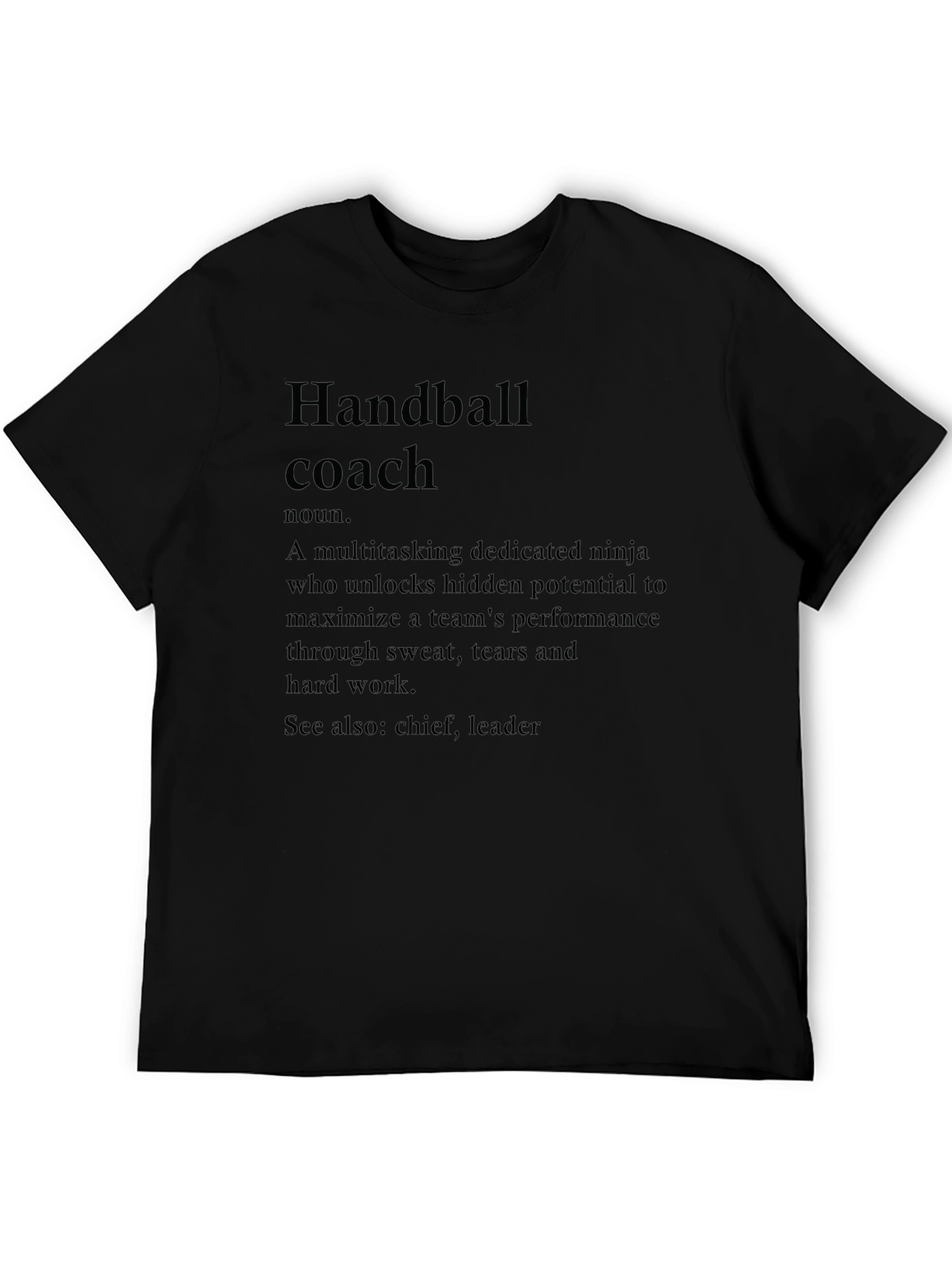 Black Handball Coach Definition T-Shirt view 5