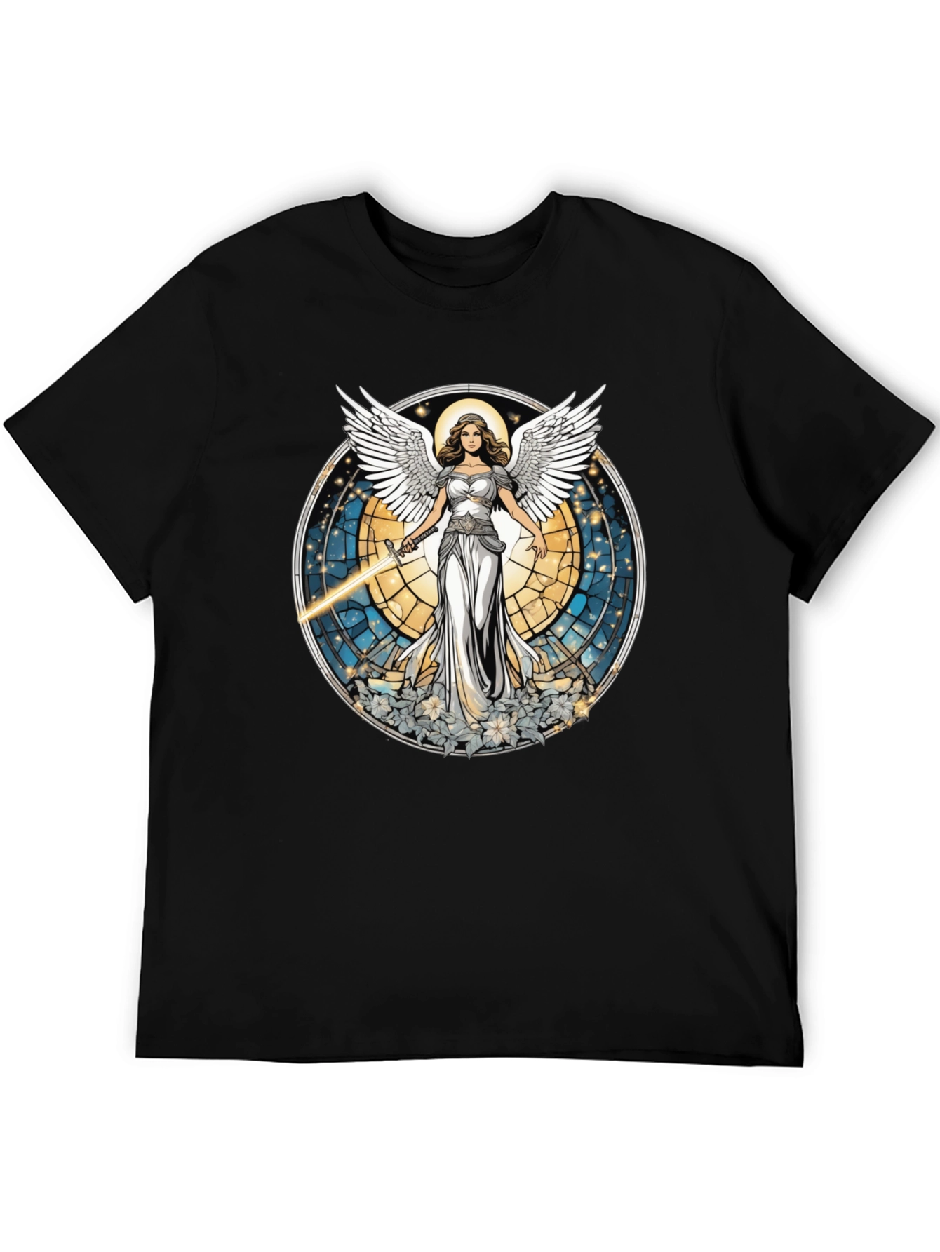 Black Angel Wings Graphic T-Shirt - Unique Design view 5