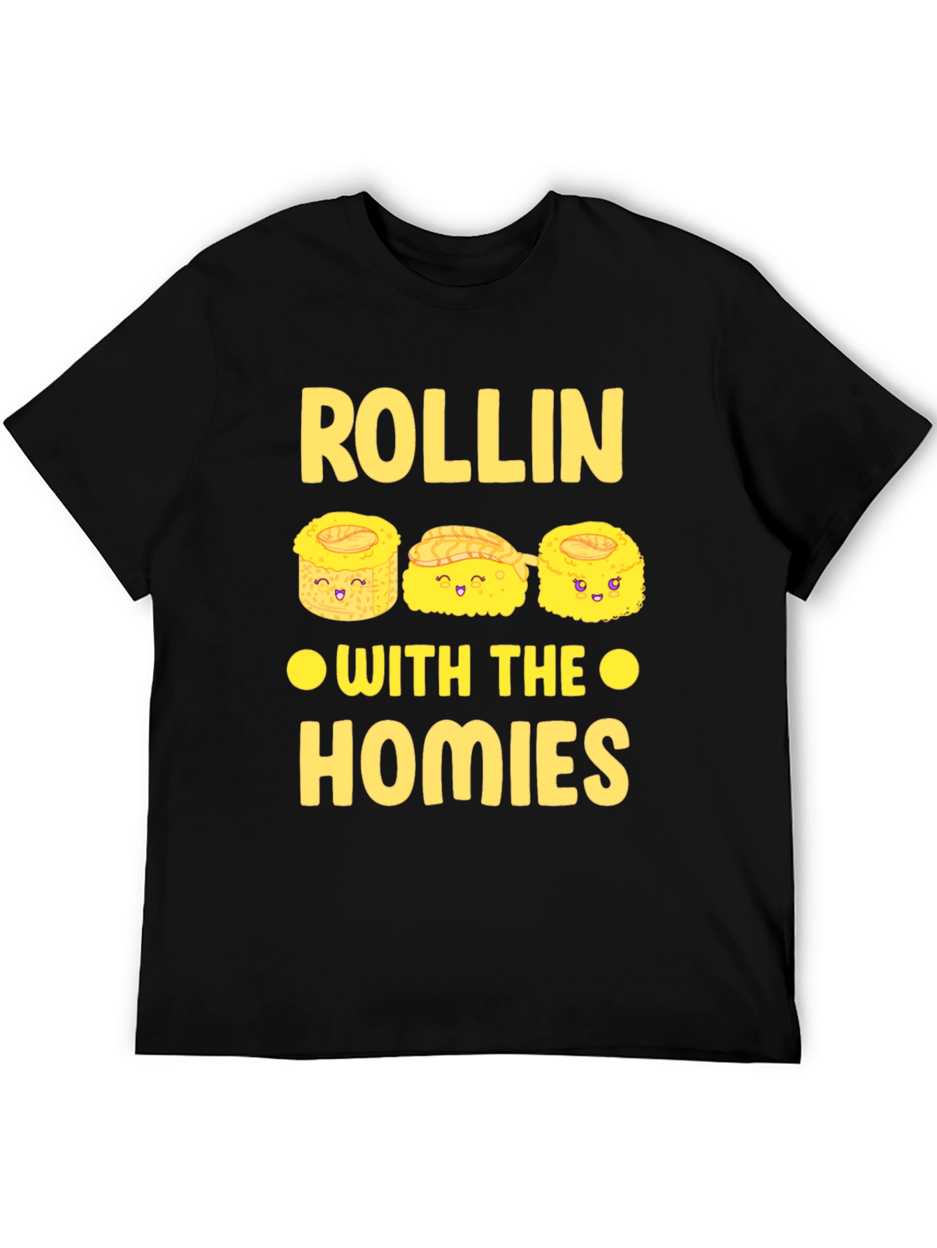 Black Rollin' With The Homies Sushi Graphic T-Shirt view 5