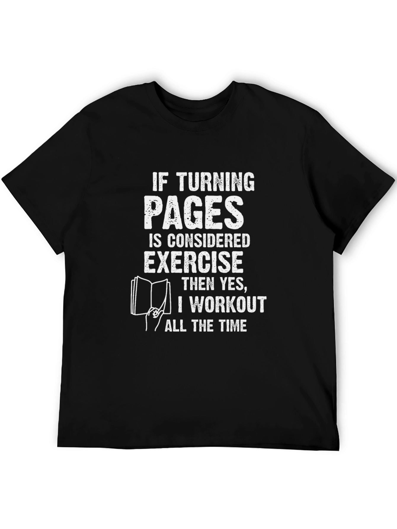 Black Funny Book Lover Workout T-Shirt view 5