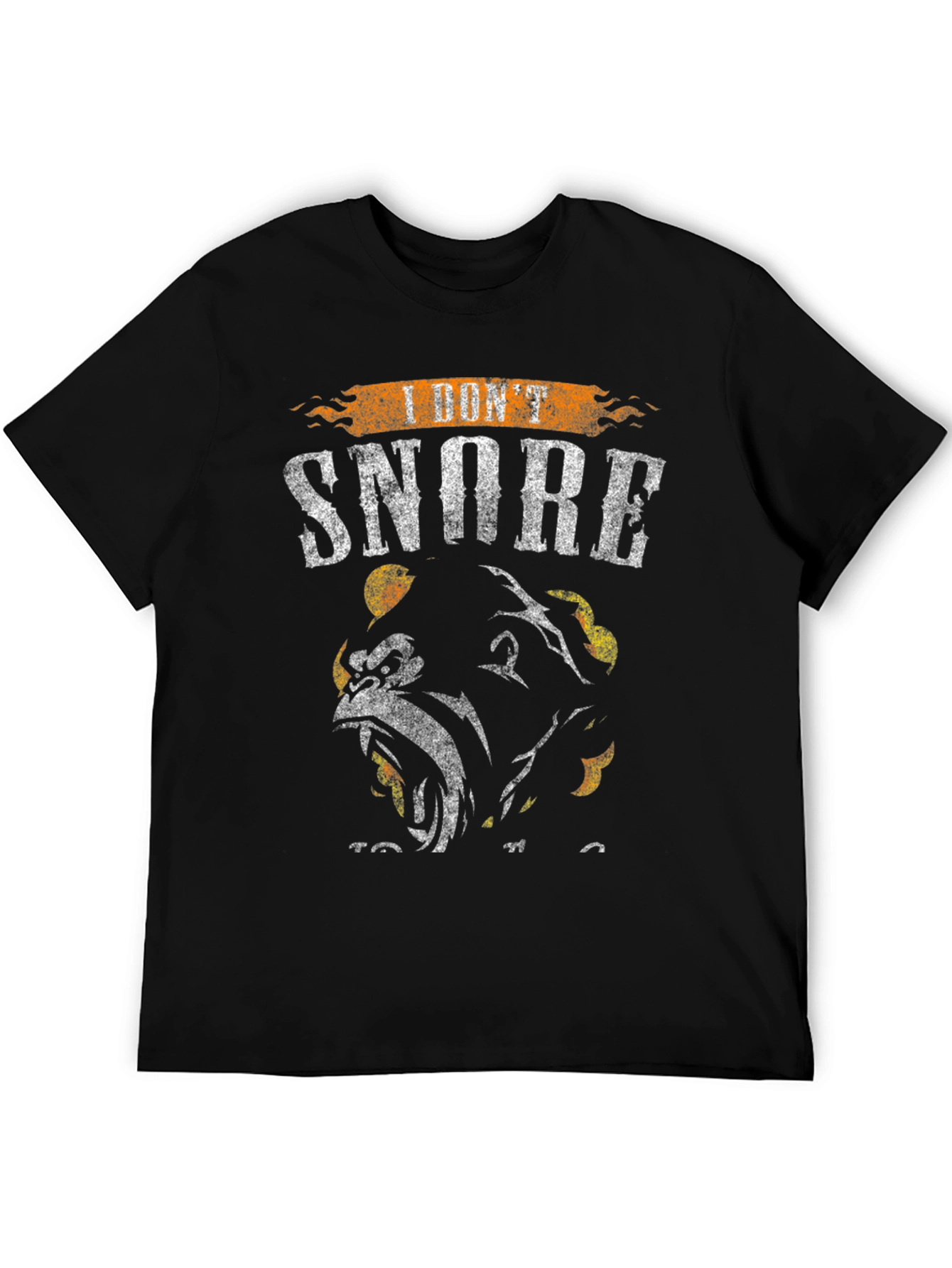 Black I Don't Snore Gorilla Graphic Tee - Black view 5