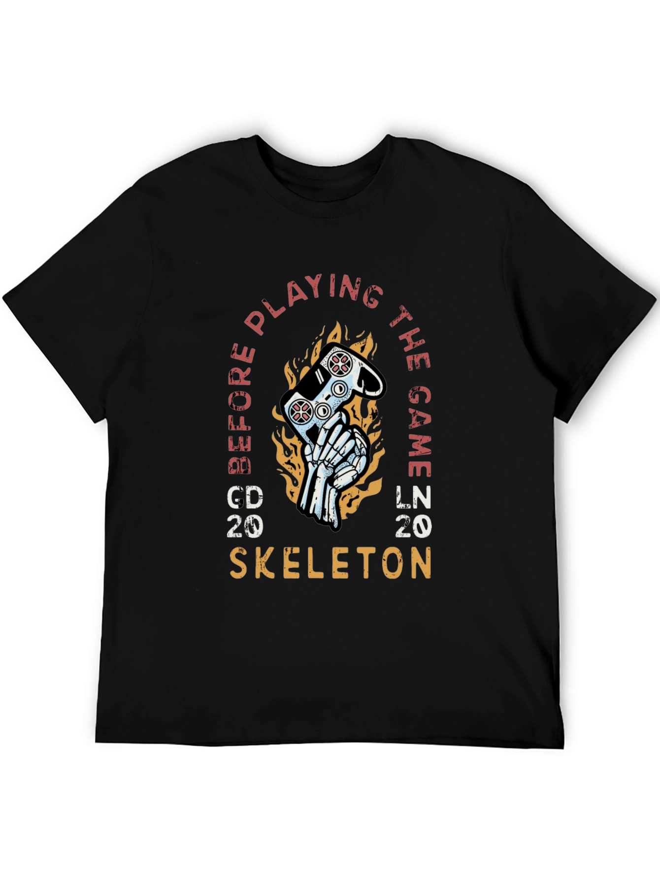 Black Gamer Skeleton Graphic T-Shirt - Play Before the Game view 5
